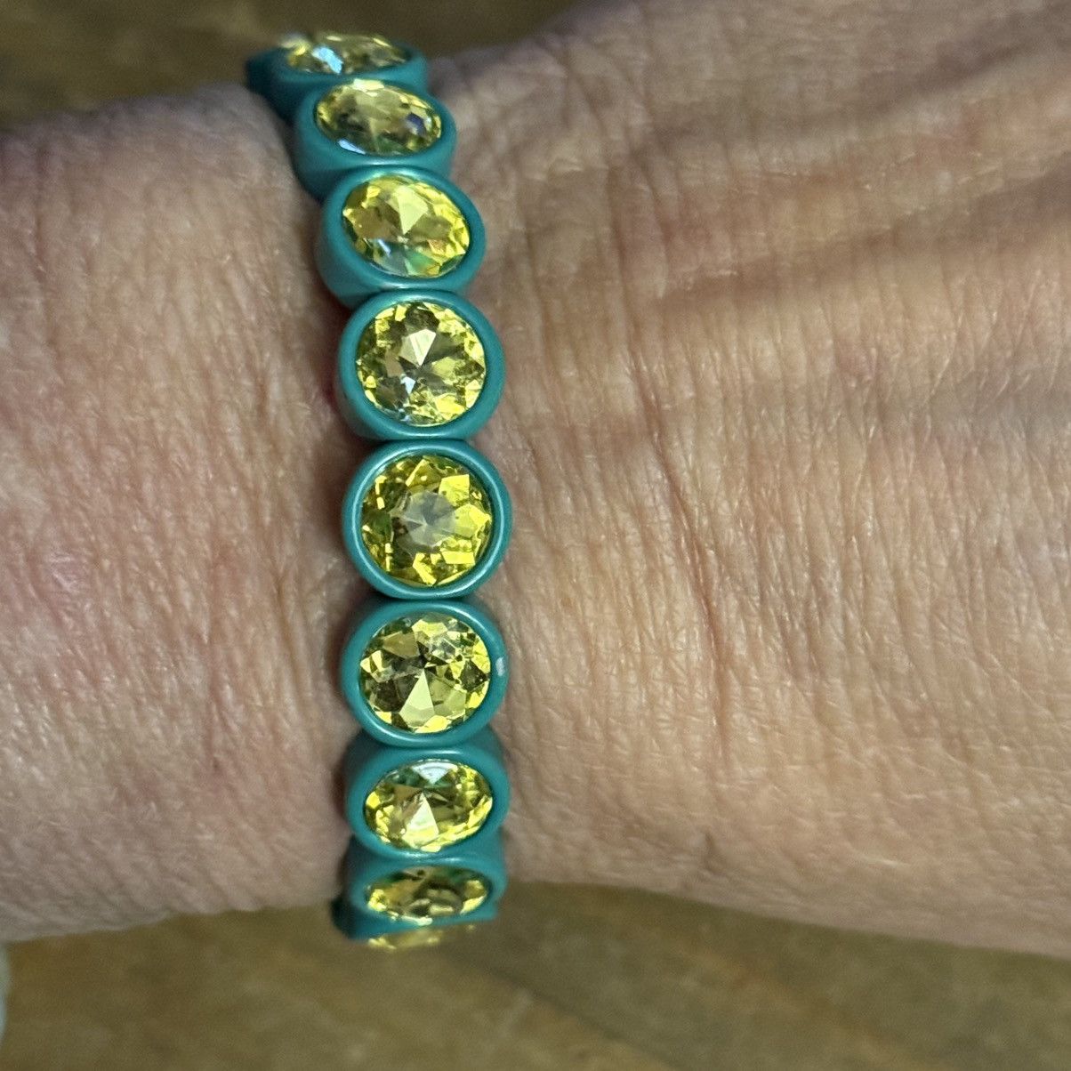 Other Turquoise blue and yellow gemstone stretch bracelet Size ONE SIZE - 3 Thumbnail