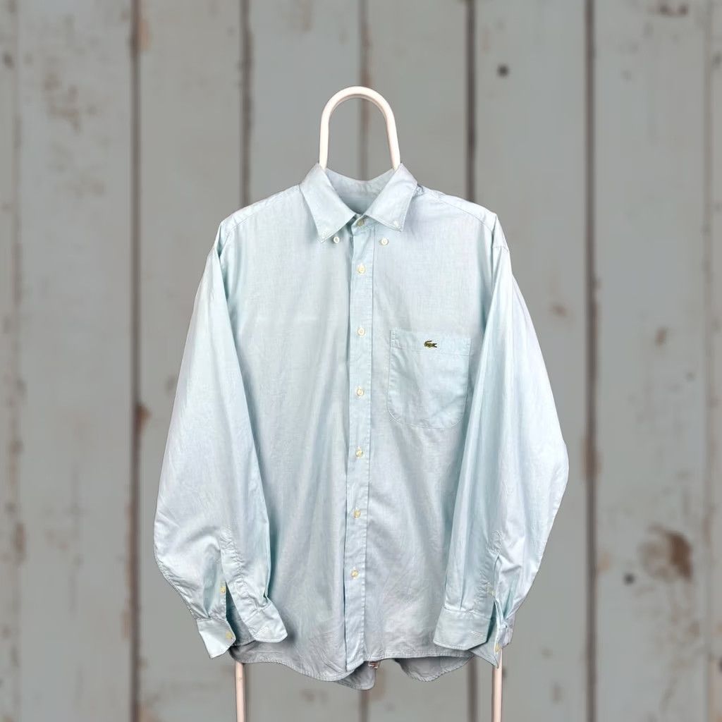 Lacoste Lacoste Shirt Button-Down Vintage 41 Blue Cotton Embroidered Men Regular Long Sleeve Button-Up Collared Vintage Lacoste Shirt 41 Blue Size US L / EU 52-54 / 3 - 1 Thumbnail