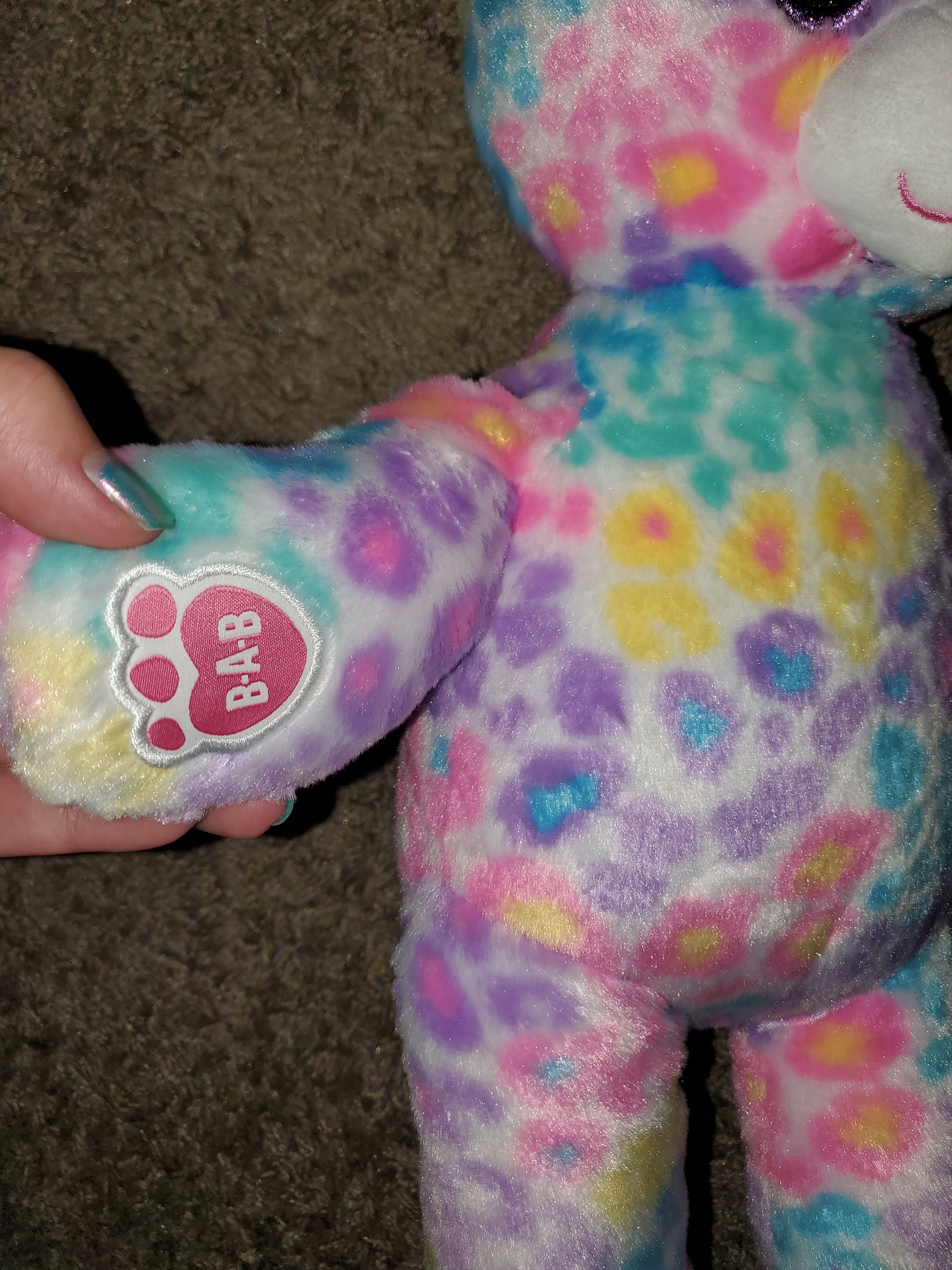 Other 16" Pastel Rainbow Leopard Build-a-Bear Plush Size ONE SIZE - 5 Thumbnail