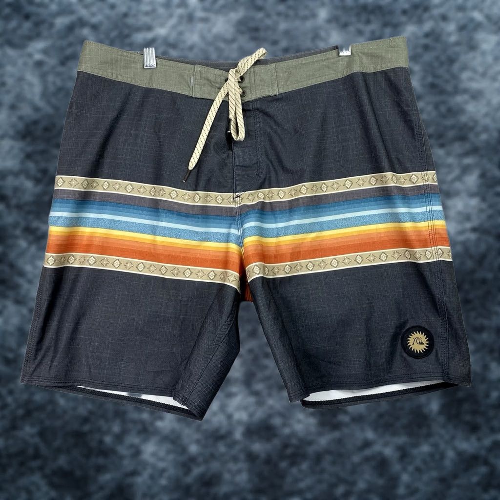 Rainbow Quiksilver Highline Surf Board Shorts Mens 36 Rainbow Gray Stretch Beach Pants Shorts Size US 36 / EU 52 - 1 Thumbnail