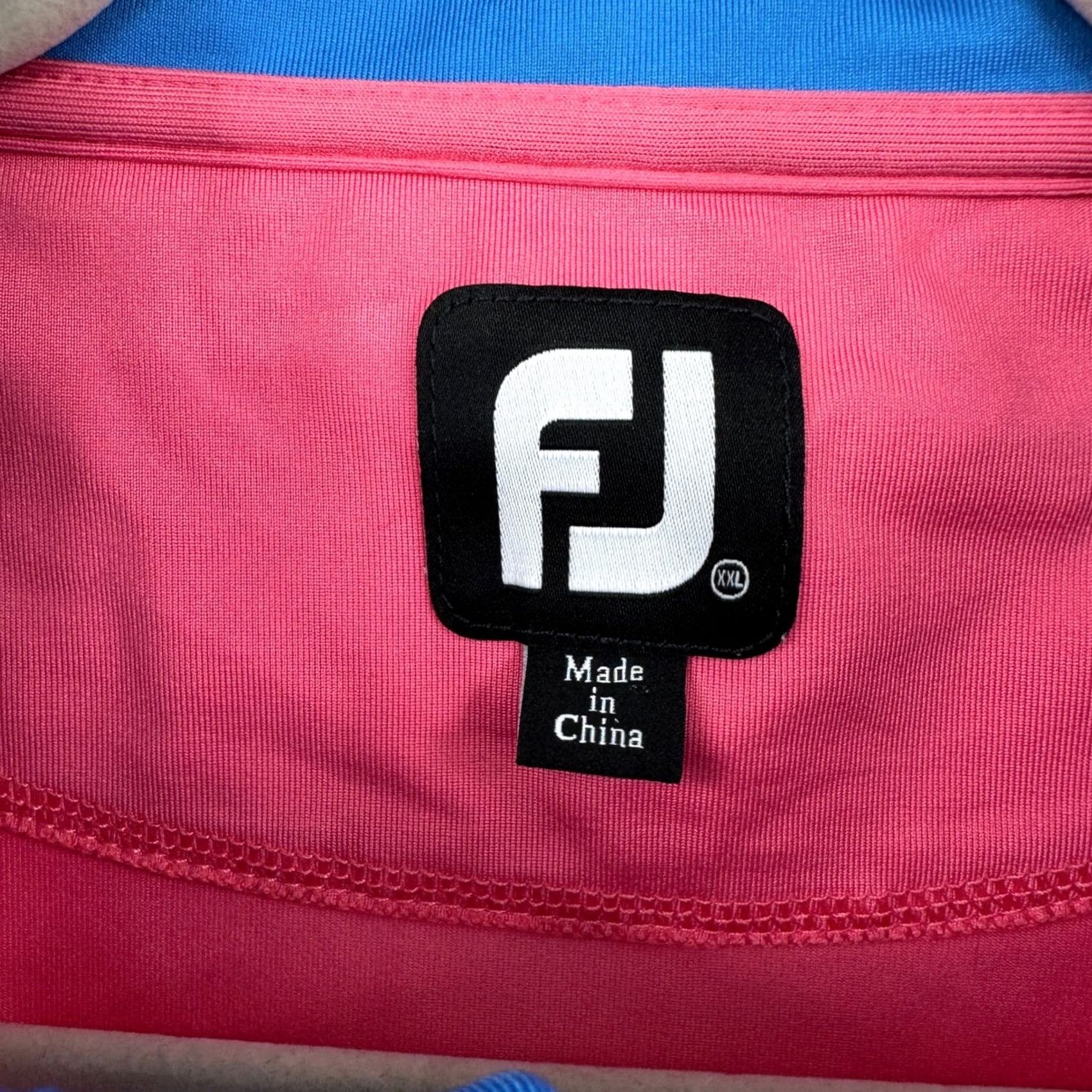 Footjoy FootJoy Mens 2XL Pink Kings Creek Quarter Zip Pullover Golf Nylon Spandex Mock Neck Zip Long Sleeve Activewear Casual Sportswear Size US XXL / EU 58 / 5 - 4 Thumbnail