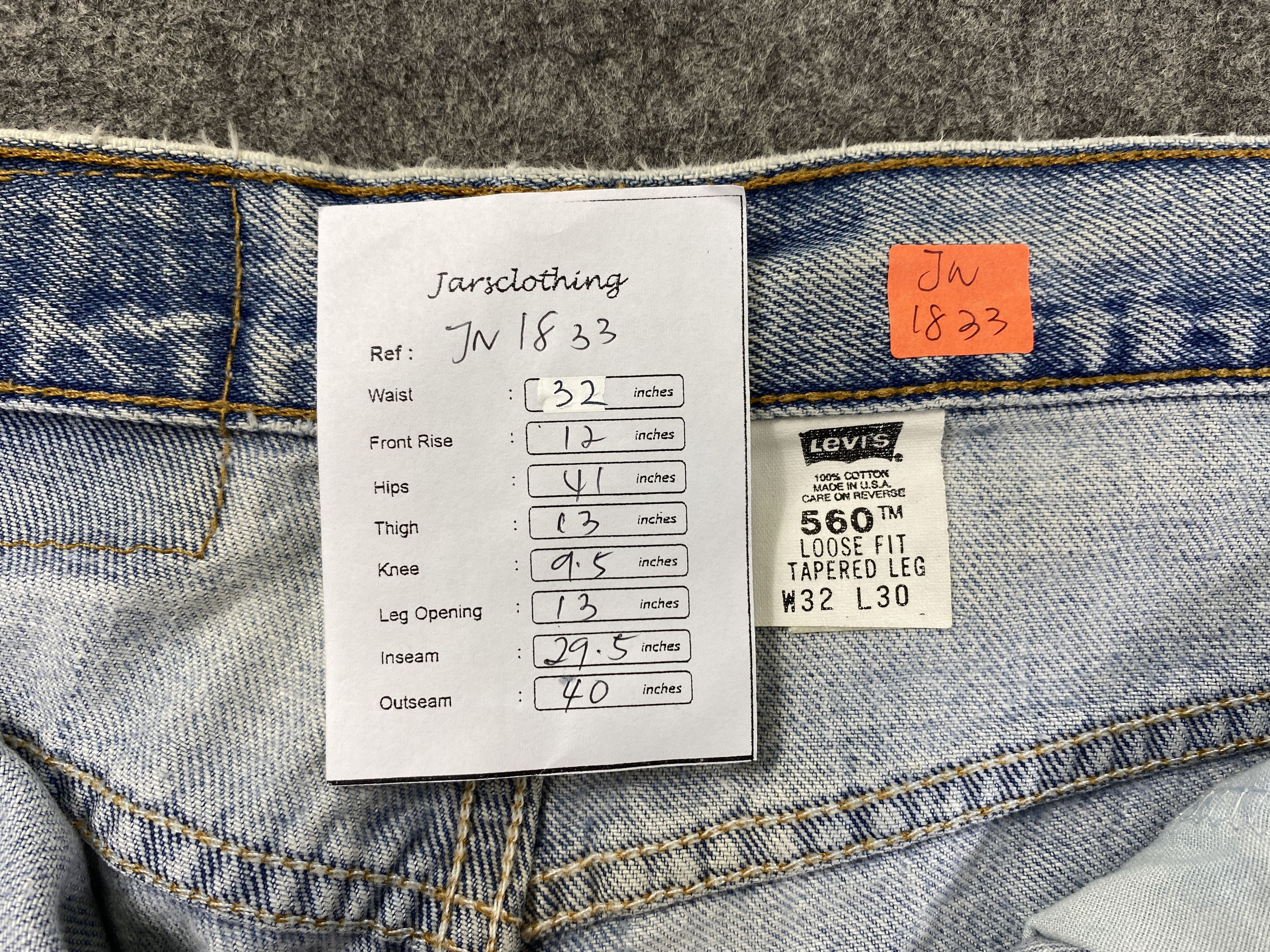 Levi's 90's Light Blue Wash Vintage Levi's 560 USA 32x29.5 JN1833 Size US 32 / EU 48 - 8 Thumbnail