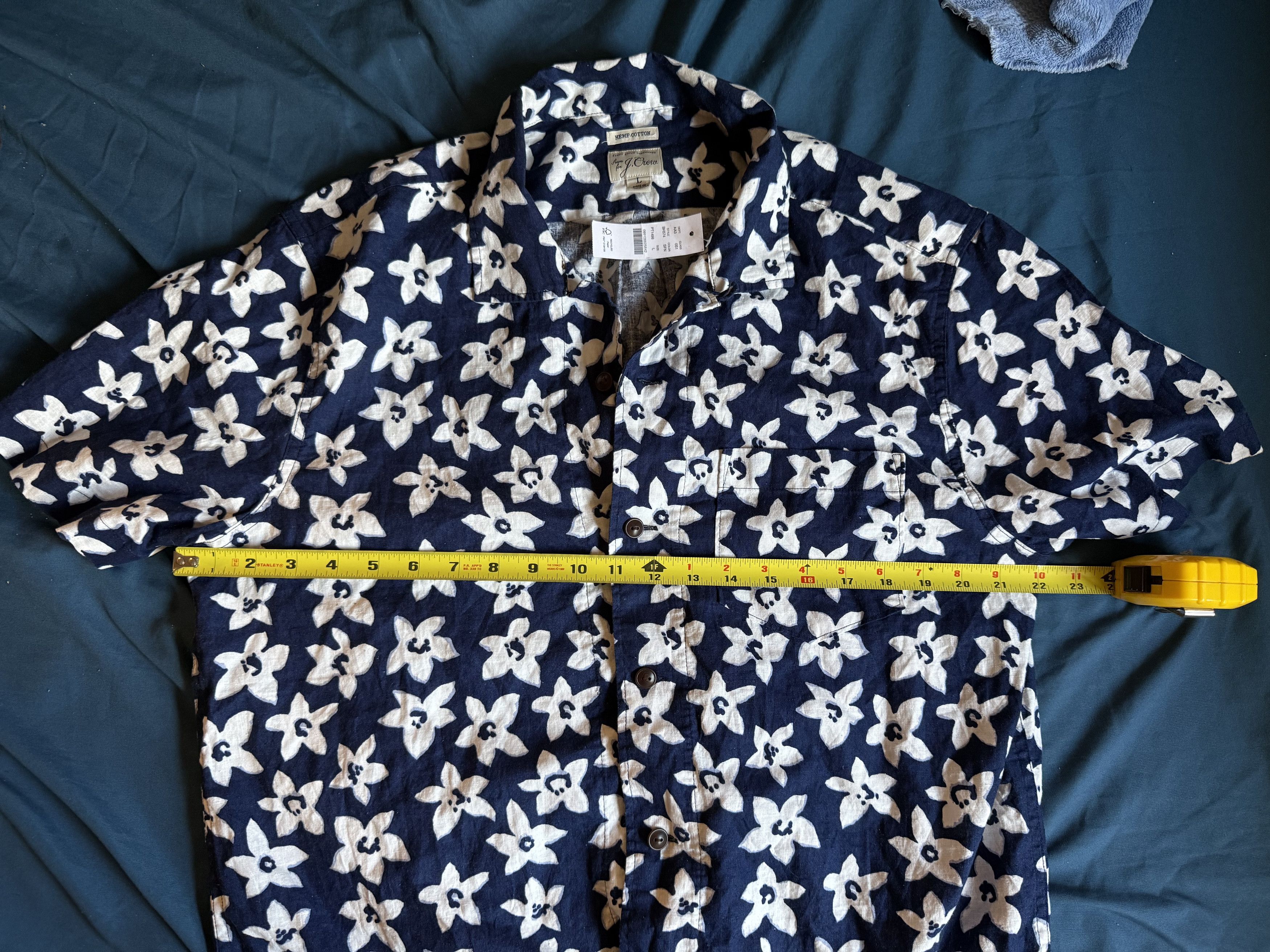 J.Crew J. Crew Floral Hemp Cotton Button Up Shirt S/S large $78 Size US L / EU 52-54 / 3 - 3 Thumbnail