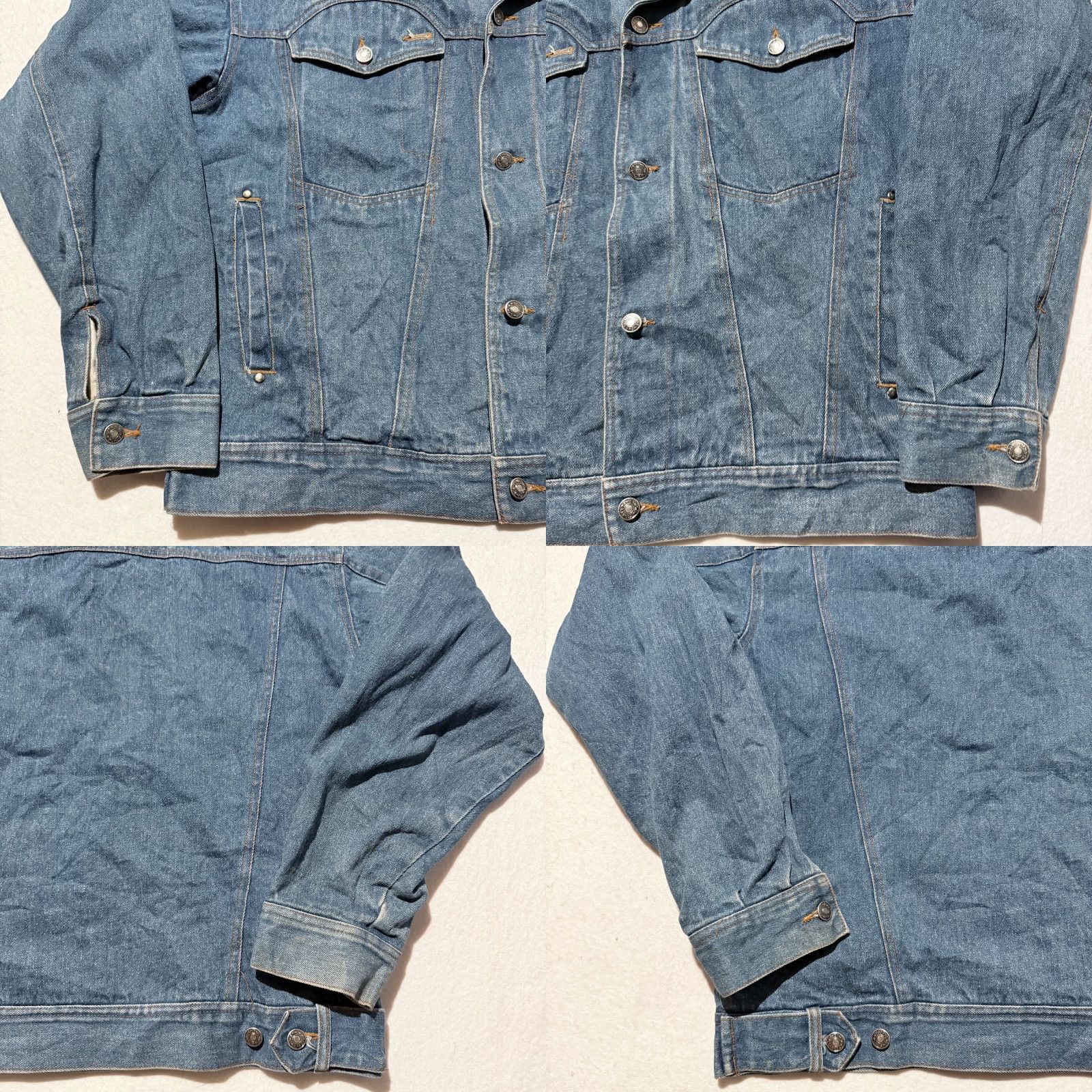 Denime VINTAGE Todays News Jacket Mens Large Hooded Denim Trucker Blue Pockets Button 90s Retro Casual Size US L / EU 52-54 / 3 - 8 Thumbnail