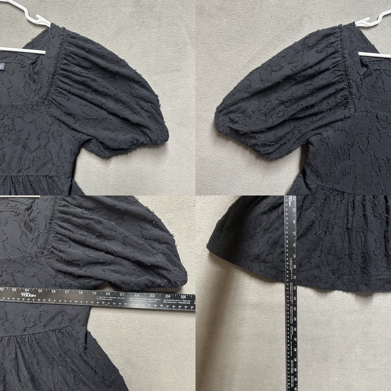 Vintage Maeve Anthropologie Blouse Top Womens M Black Textured Puff Sleeve Square Neck Size M / US 6-8 / IT 42-44 - 8 Thumbnail