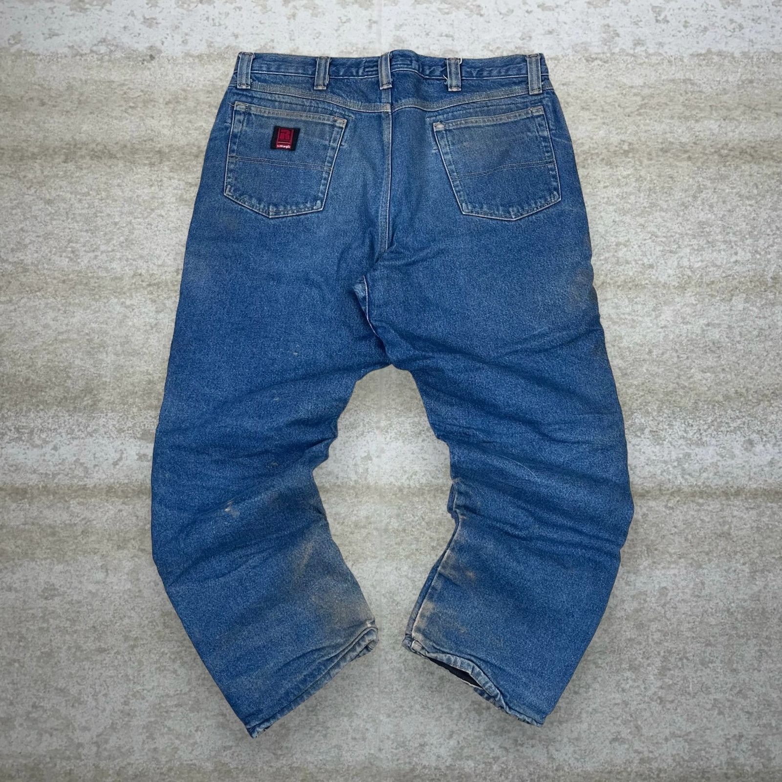 Vintage × Wrangler Wrangler Riggs Jeans Relaxed Fit Medium Wash Denim Fleece Size US 38 / EU 54 - 1 Thumbnail
