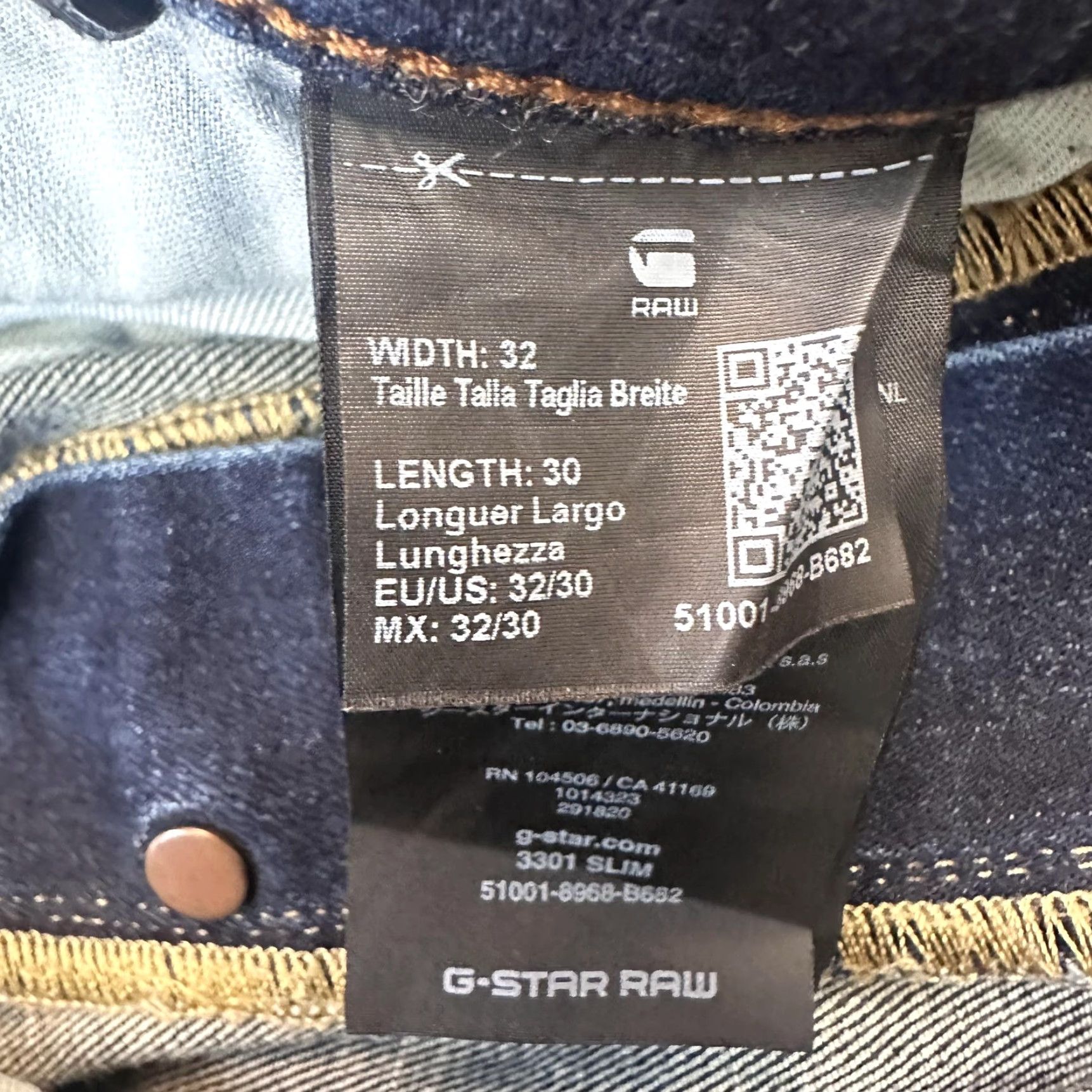 Vintage G-Star RAW 3301 Slim Jeans Mens 32x28.5 Blue Distressed Ripped Button Fly Denim Size US 32 / EU 48 - 6 Thumbnail