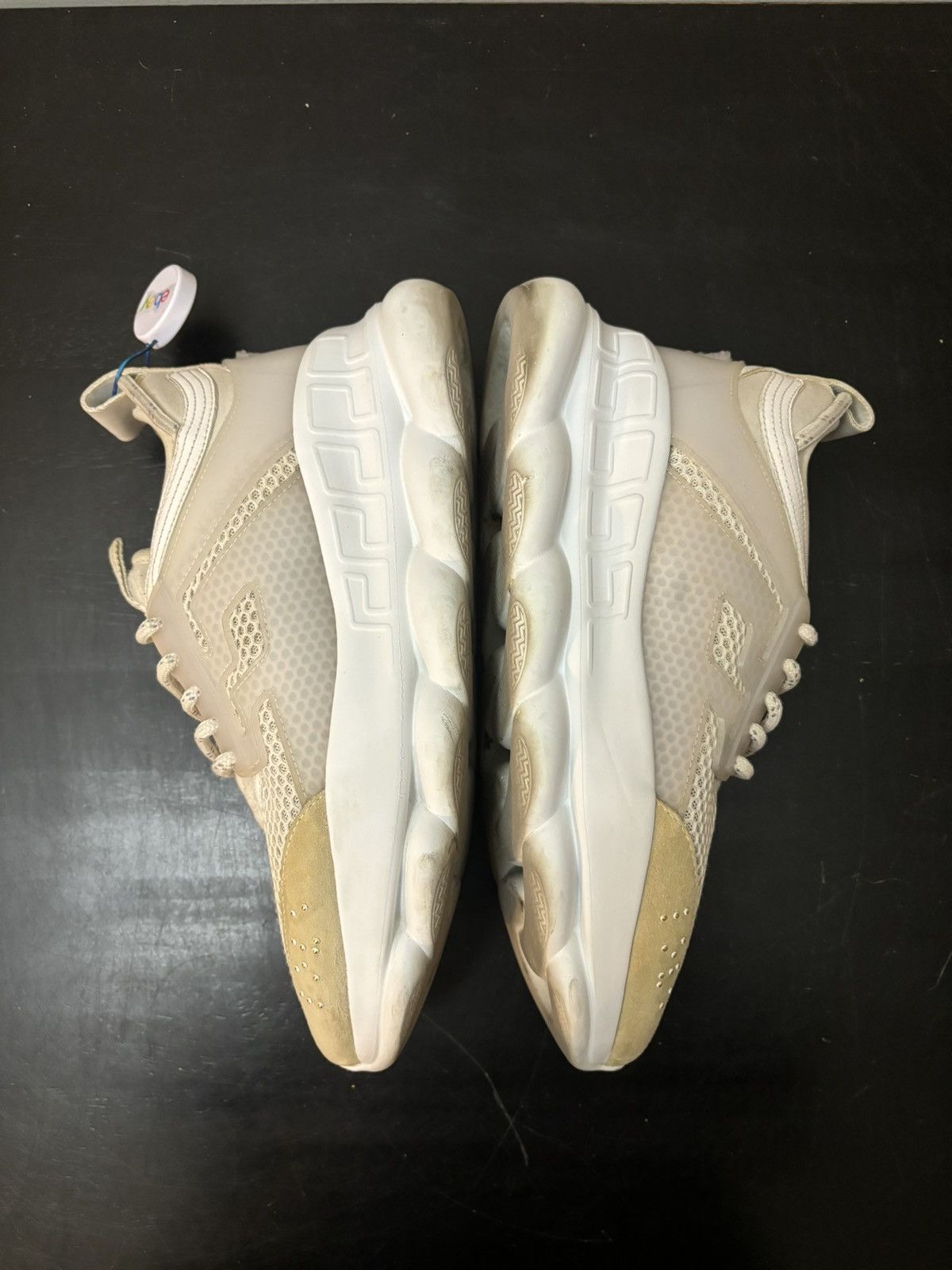 Versace Versace Chain Reaction Suede Sneakers White Size US 7 / EU 40 - 4 Thumbnail