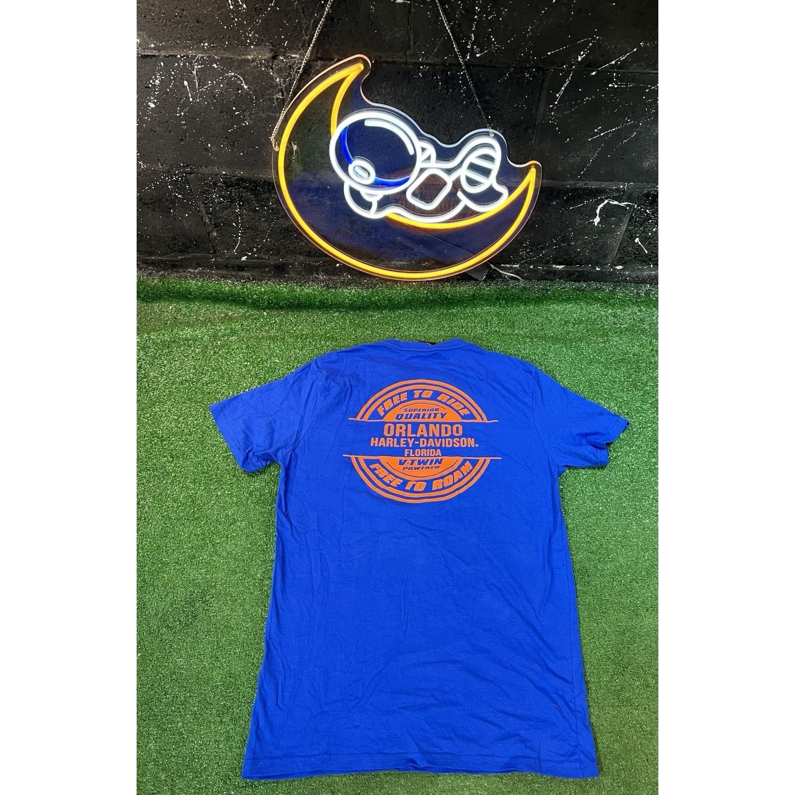 Harley Davidson Harley Davidson Double Sided Blue Tee Mens XL Size US XL / EU 56 / 4 - 4 Thumbnail