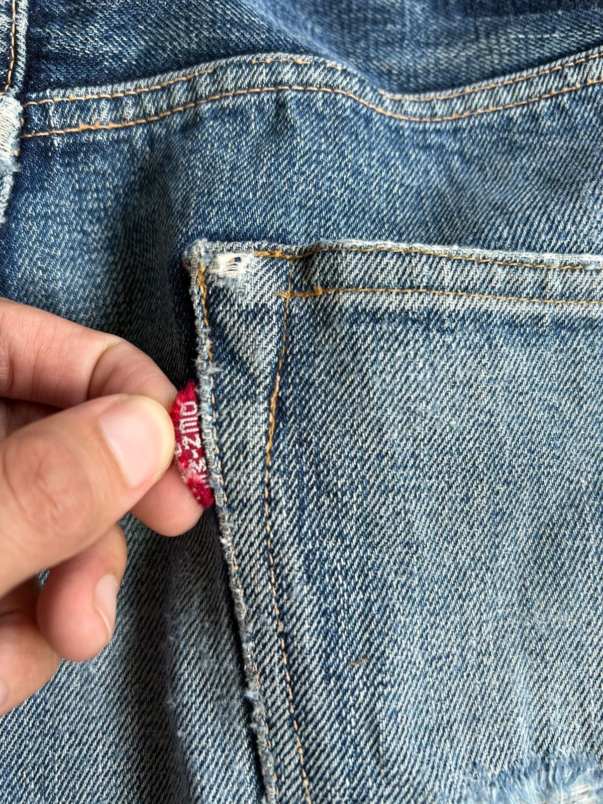 Japanese Brand × Kapital × Vintage Denime Selvedge Distressed Faded Denim Jeans Size US 32 / EU 48 - 9 Thumbnail