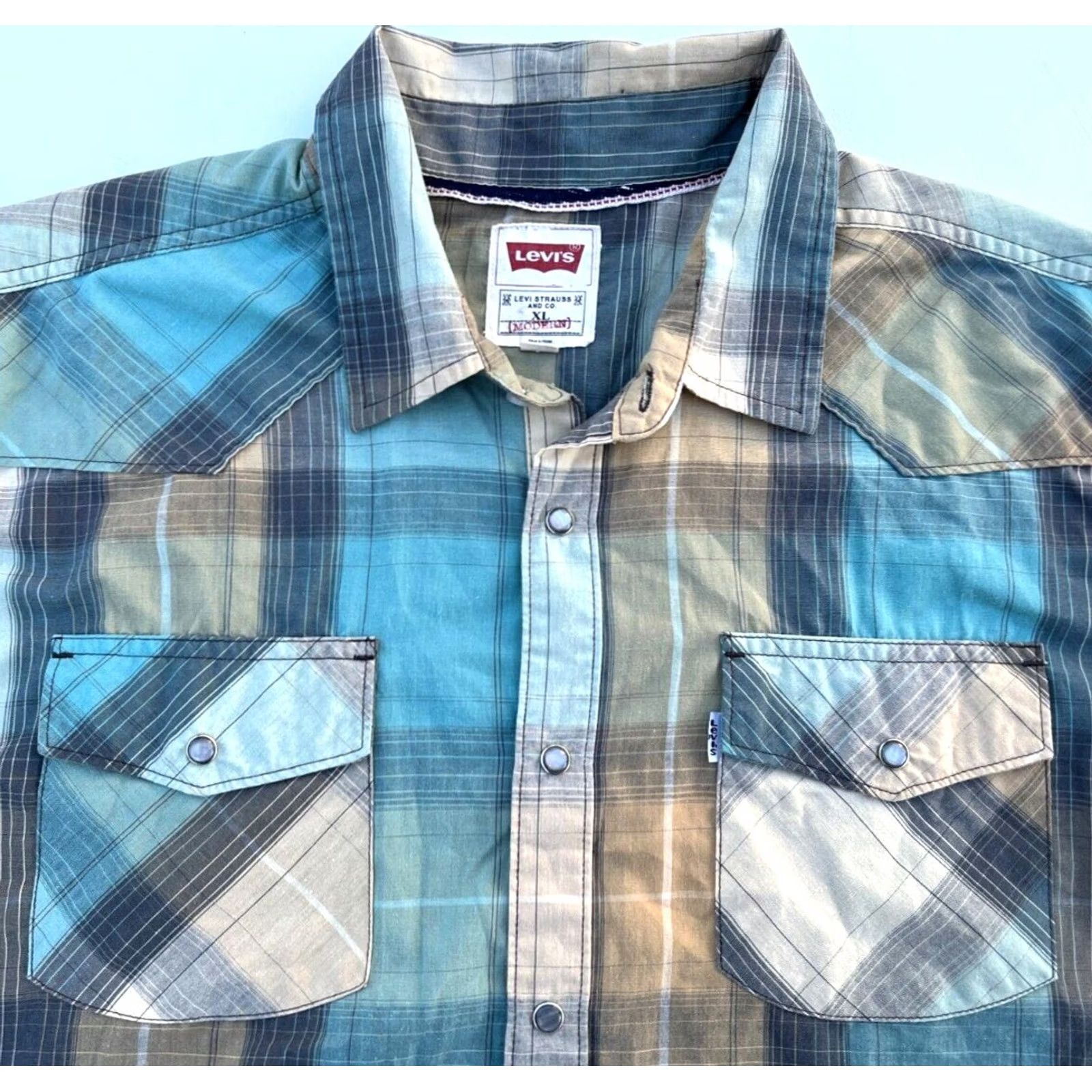 Levi's Levi's Pearl Snap Western Shirt Plaid Multicolor XL Men’s Shirt Size US XL / EU 56 / 4 - 3 Thumbnail
