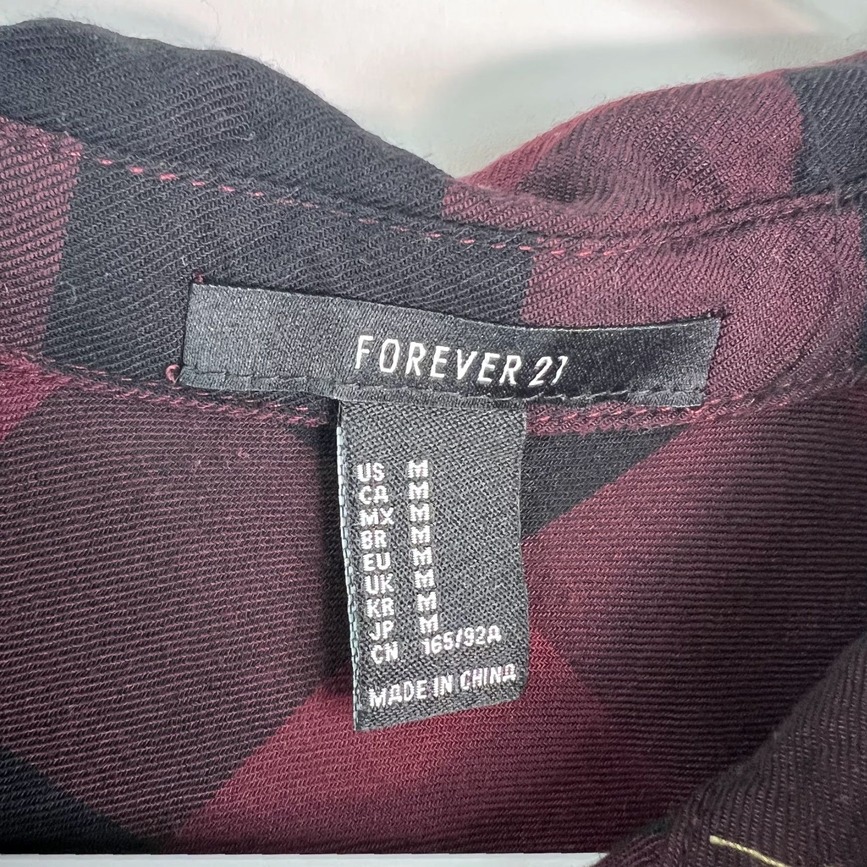 Forever 21 Forever 21 Womens Checks Collared Long Sleeves Red Button Front Shirt Size M Size M / US 6-8 / IT 42-44 - 5 Thumbnail