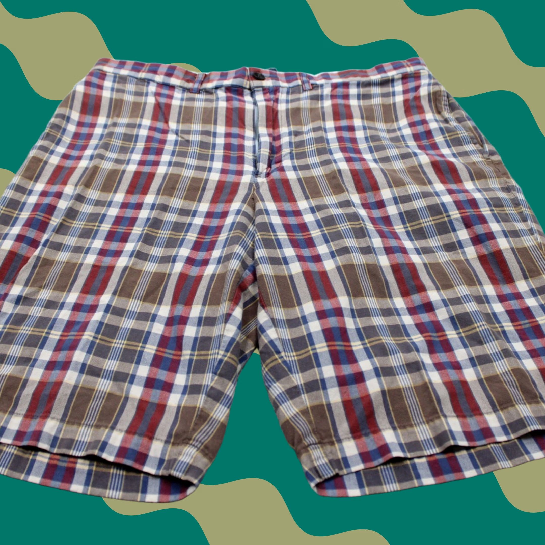 Polo Ralph Lauren Polo Ralph Lauren Chino Shorts Men 34 Red/Green/Blue Plaid 10" Cotton Flat Front Size US S / EU 44-46 / 1 - 1 Thumbnail