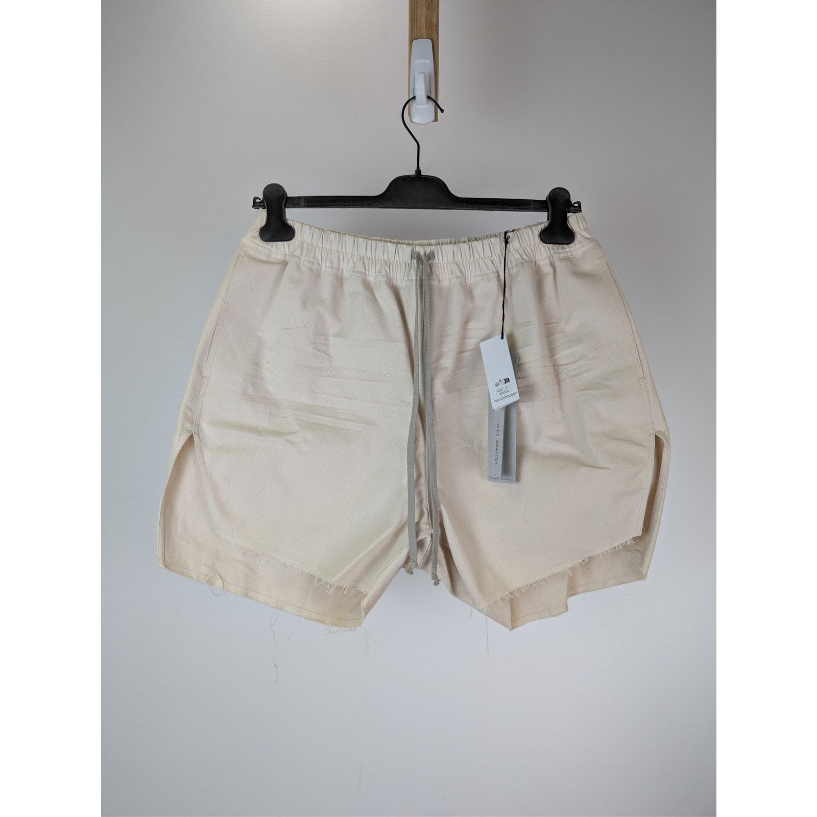 Rick Owens o1rshd1 Cotton Canvas Boxer Shorts in Beige Size US 38 / EU 54 - 1 Thumbnail