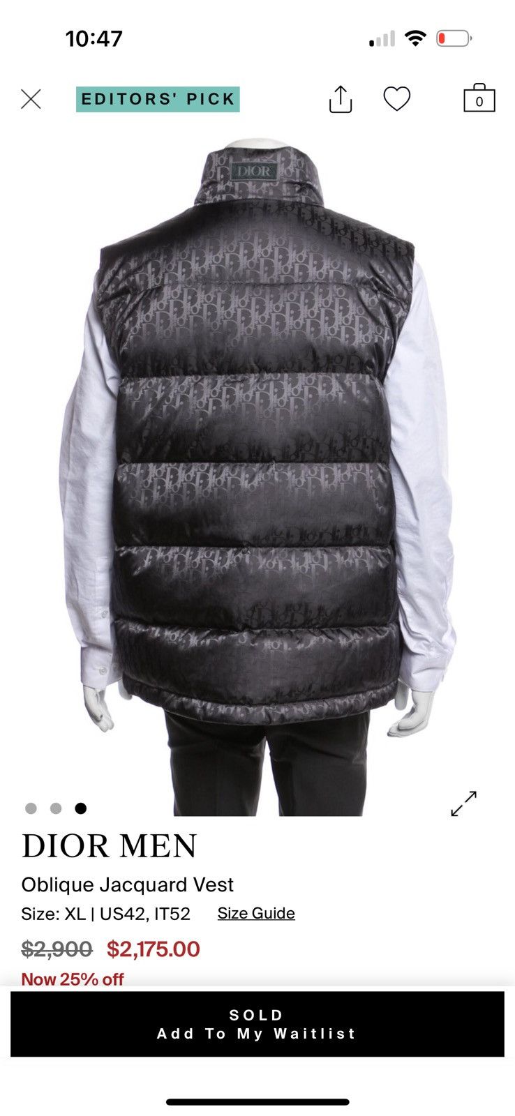 Dior Dior Men Oblique Jacquard Vest Size US L / EU 52-54 / 3 - 3 Thumbnail