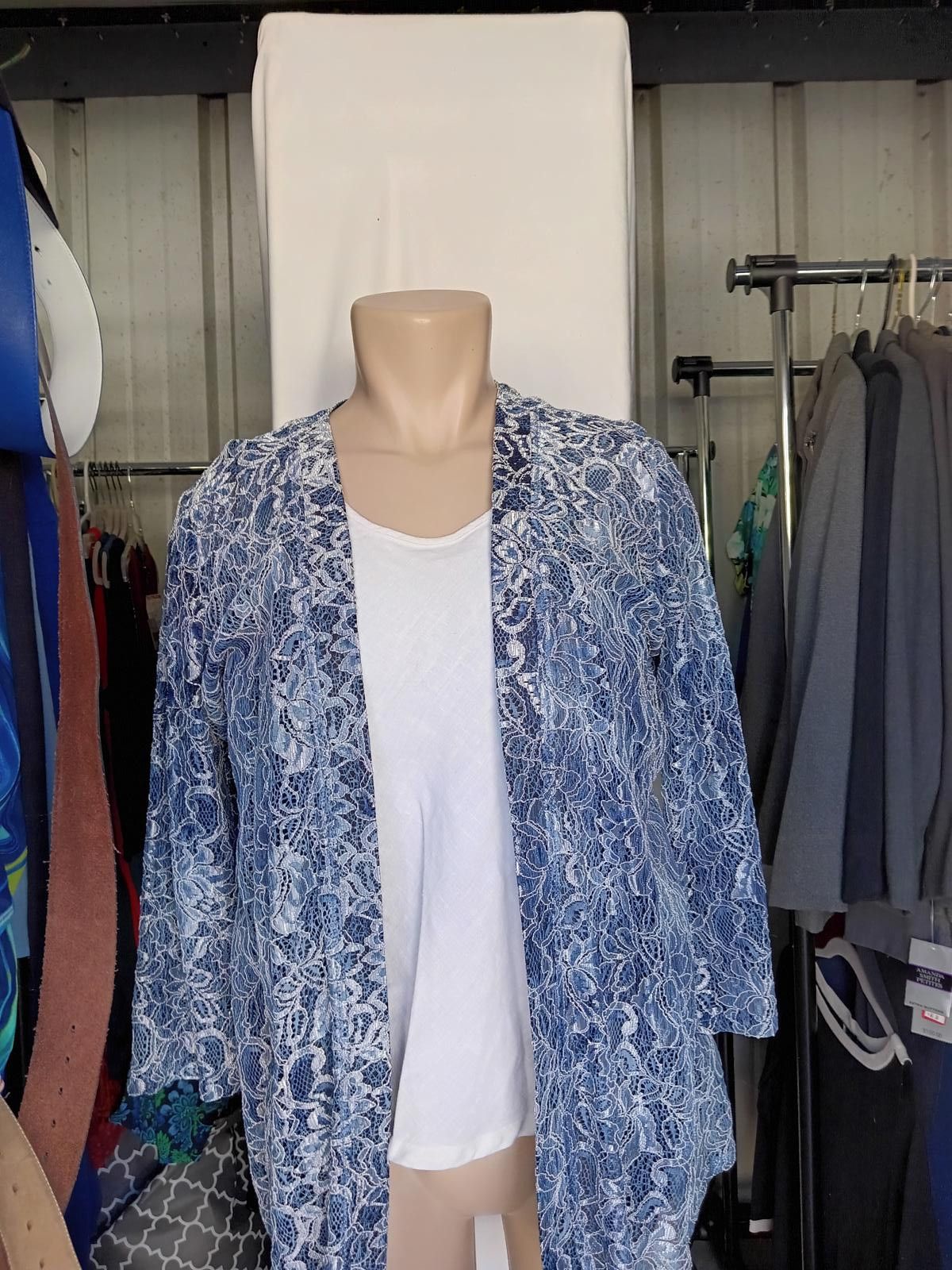 Chaps Ralph Lauren Travel Collection Blue Lace Kimono by Chaos Size XS / US 0-2 / IT 36-38 - 1 Thumbnail