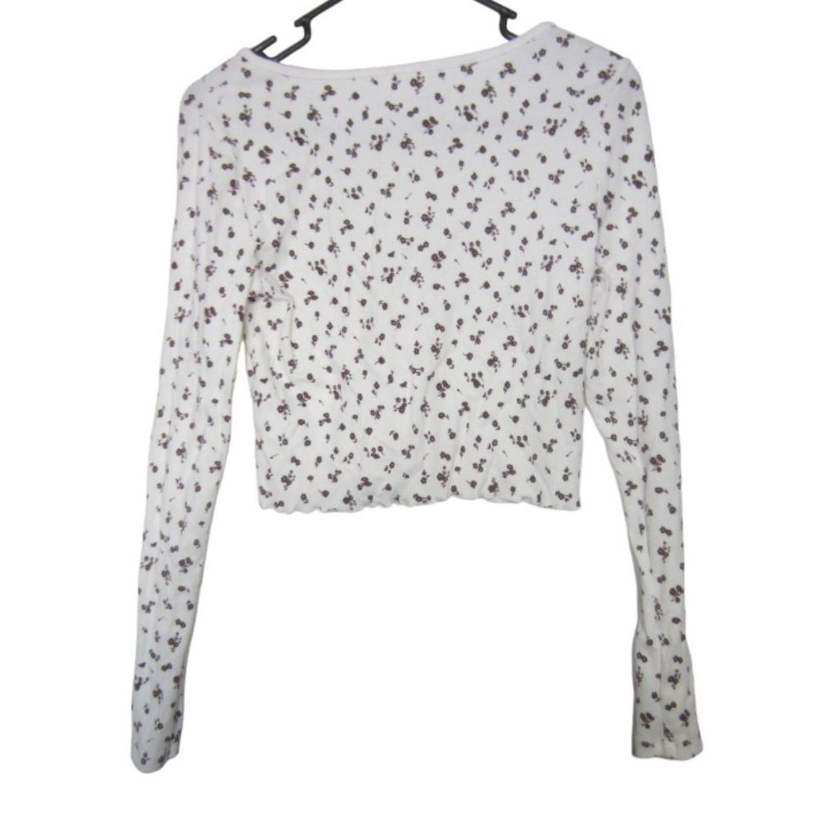 Aeropostale Y2K White Floral Cropped Long Sleeve Top Aeropostale M Size M / US 6-8 / IT 42-44 - 8 Thumbnail
