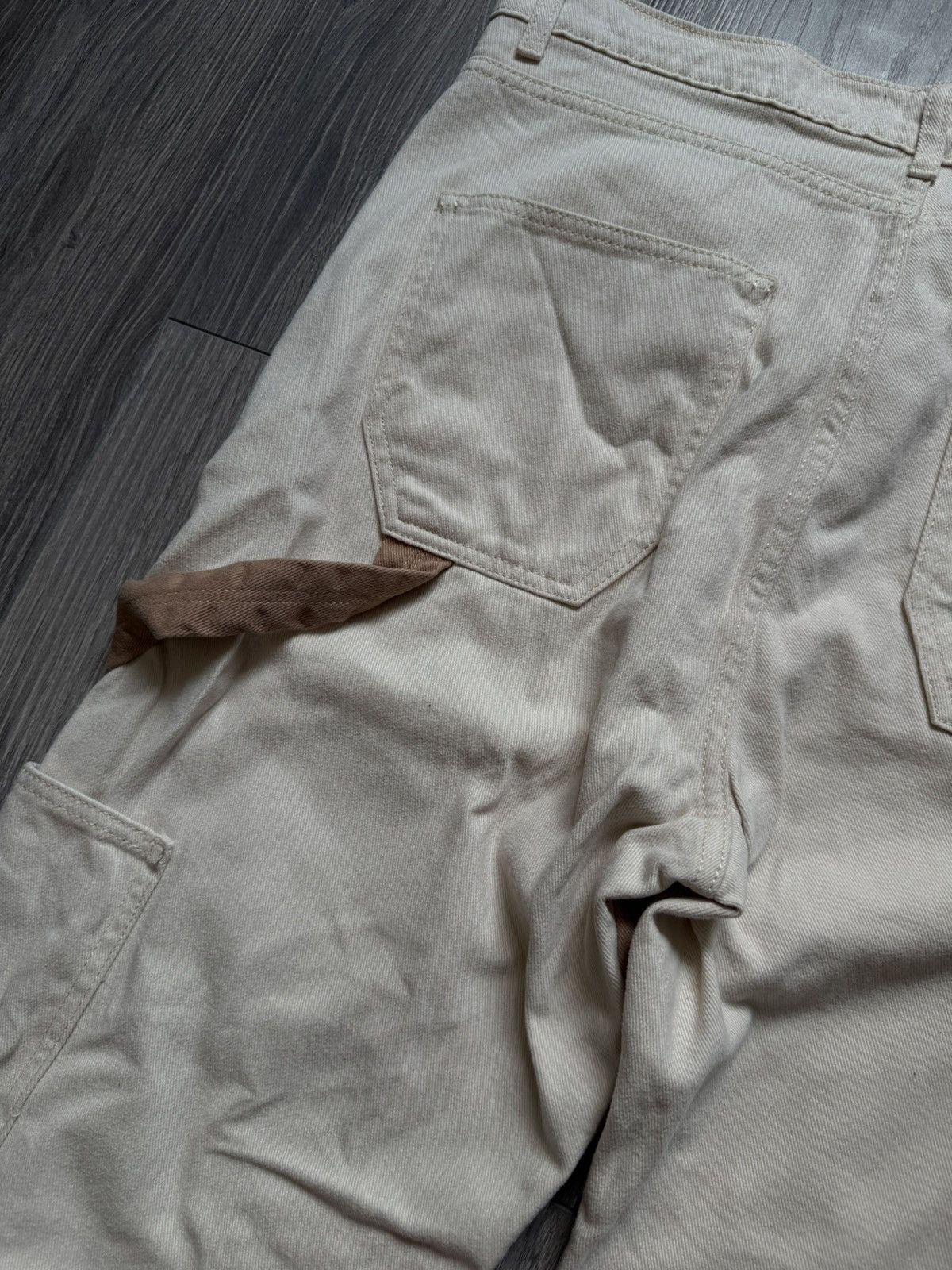 Carhartt Finelli Double Knee Cream White Carpenter Jeans Size US 34 / EU 50 - 13 Thumbnail
