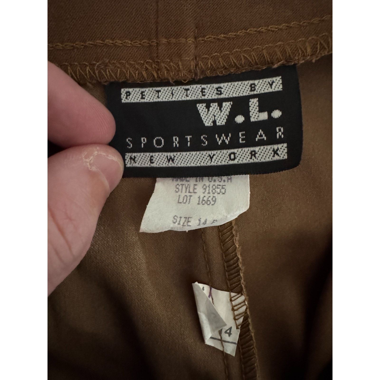Other Vintage W.L. Sportswear Petites Brown Stretch Pants Size 14 Size 36" / US 14 / IT 50 - 15 Thumbnail