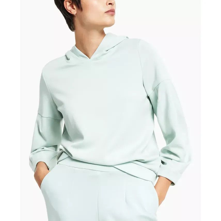Alfani Alfani Petite Scuba Balloon-Sleeve Hoodie, Aqua Foam, Sz. Size ONE SIZE - 1 Thumbnail