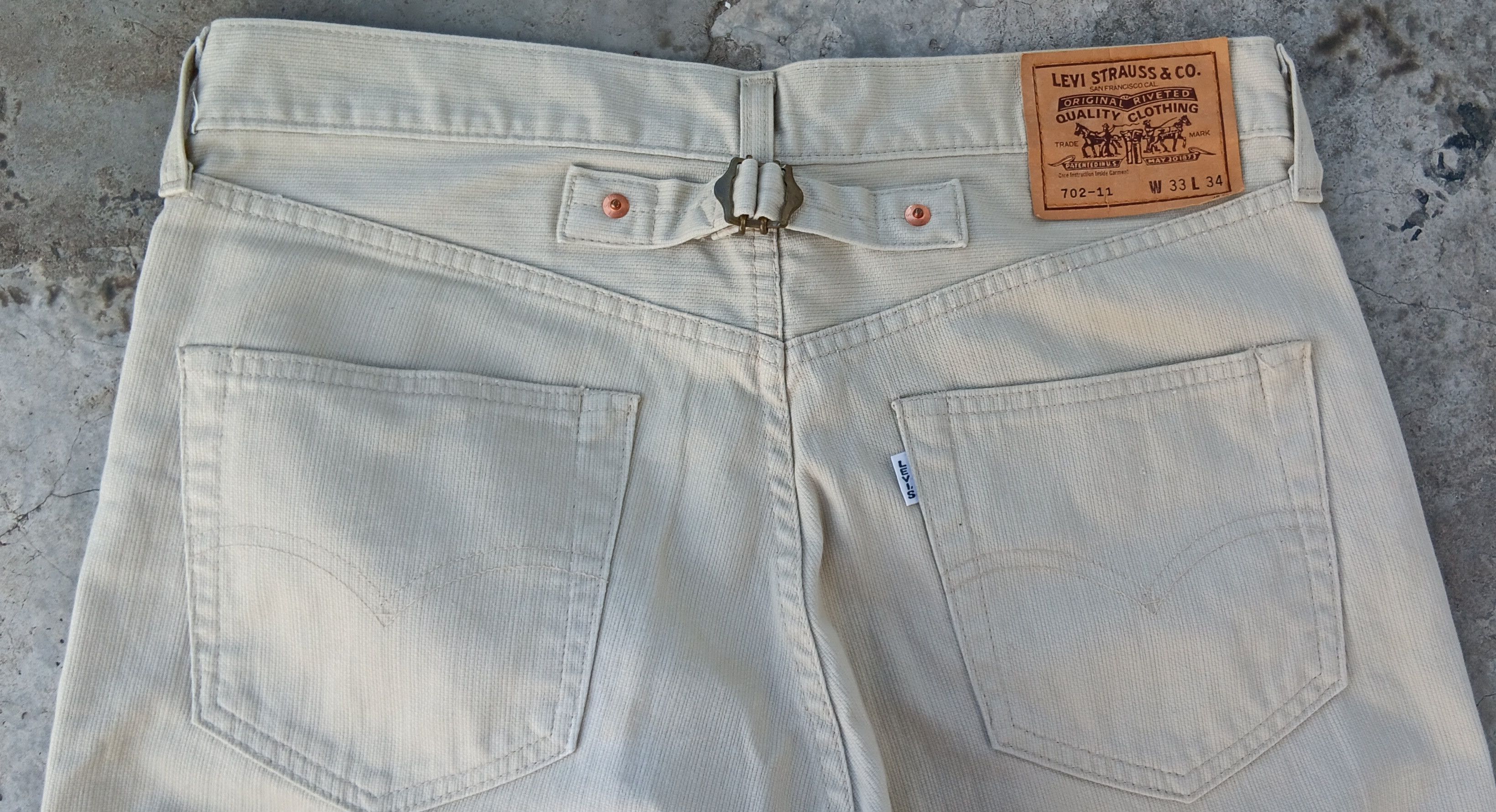 Japanese Brand Vintage Levi's Big E Flying Button Buckle Back Size US 33 - 5 Thumbnail