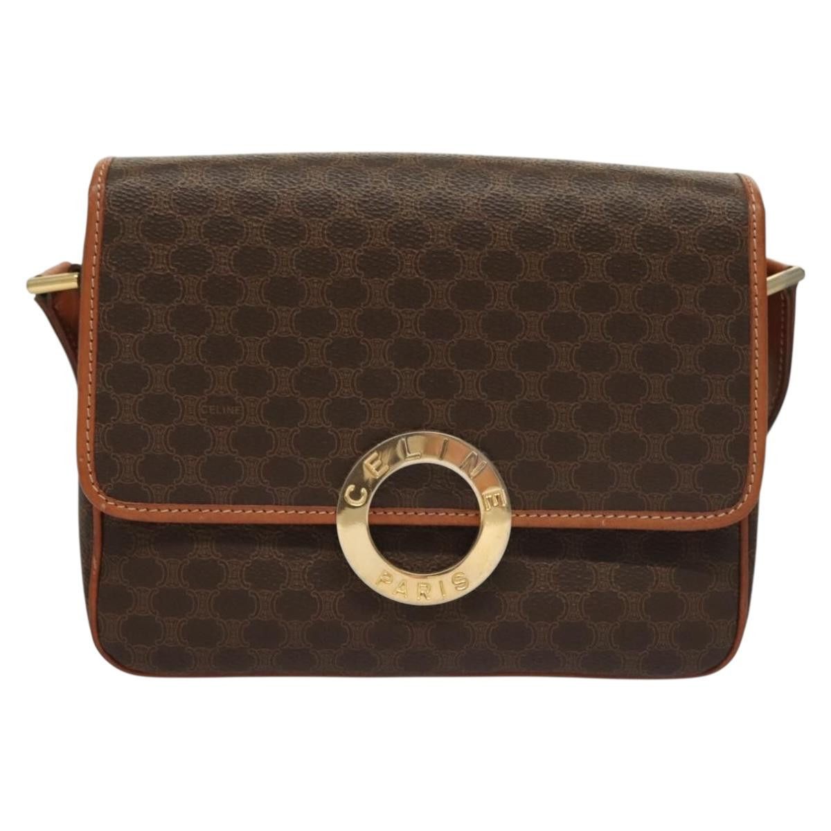 Celine CELINE Macadam Canvas Shoulder Bag Pvc Leather Brown Gold Size ONE SIZE - 2 Thumbnail