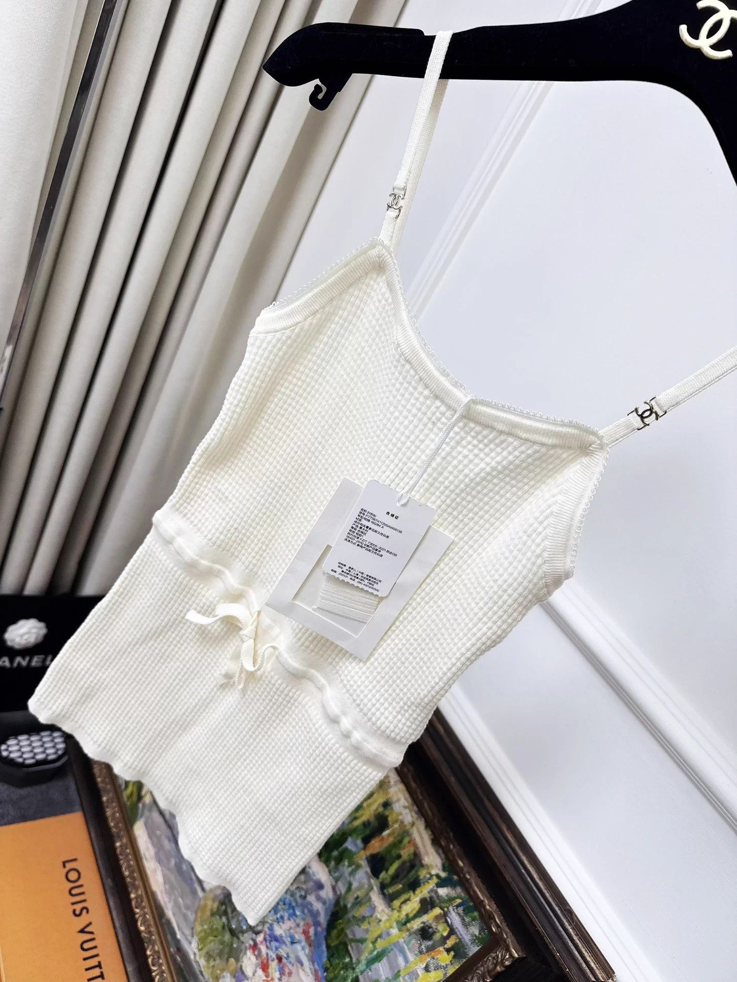 Chanel Chanel 24A White Waffle Bow Drawstring Cami 36 Size XS / US 0-2 / IT 36-38 - 4 Thumbnail