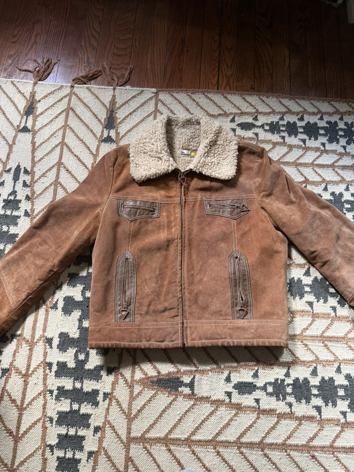 Sears Vintage sears Leather Coat Fur Lining Jacket Reg Shearling Size US M / EU 48-50 / 2 - 1 Thumbnail