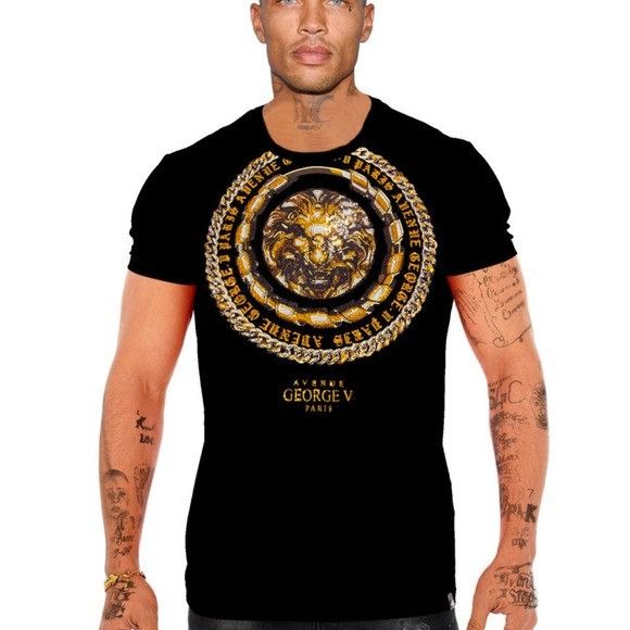 Designer Men’s designer black George V T shirt from Paris with rhines Size US S / EU 44-46 / 1 - 1 Preview