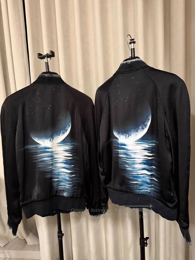 Saint Laurent Paris Saint Laurent Paris Nautical Moon Silky Jacket Baseball Ja Size US L / EU 52-54 / 3 - 1 Thumbnail