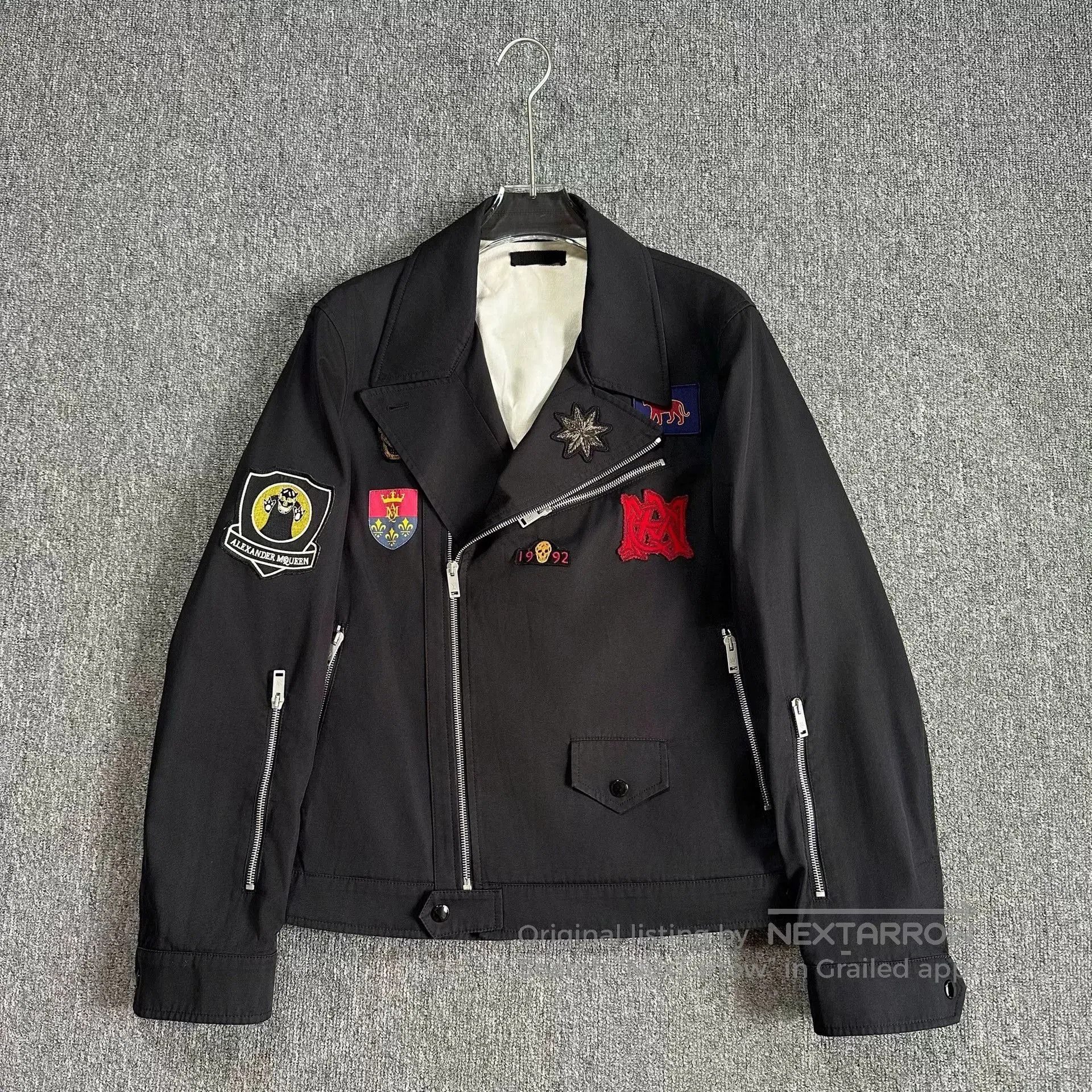 Alexander McQueen Alexander McQueen Badge Embroidered Biker Jacket. Size US XL / EU 56 / 4 - 1 Thumbnail