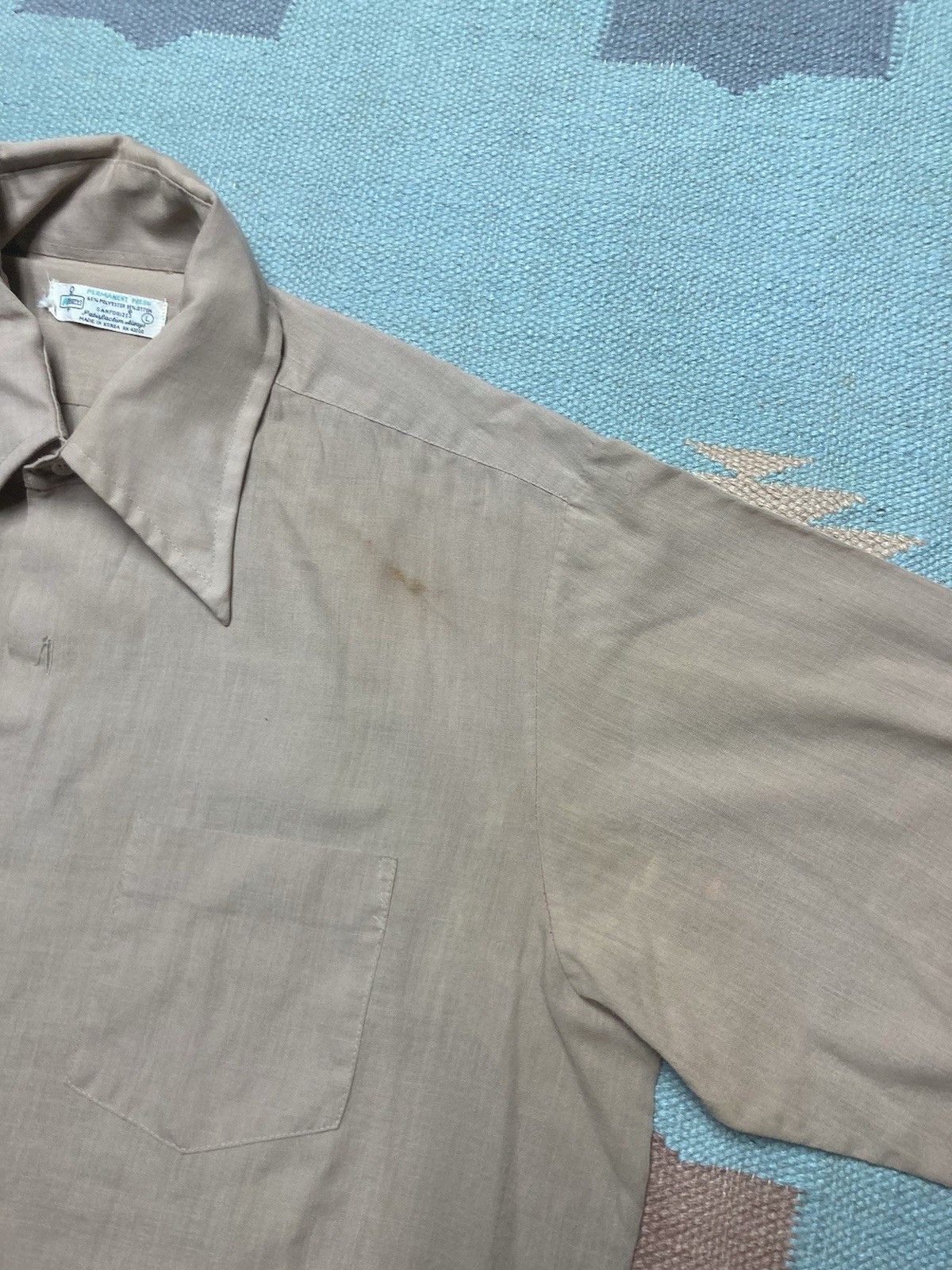Vintage Vintag 70s button shirt Kmart dagger collar sanforized large Size US L / EU 52-54 / 3 - 4 Thumbnail