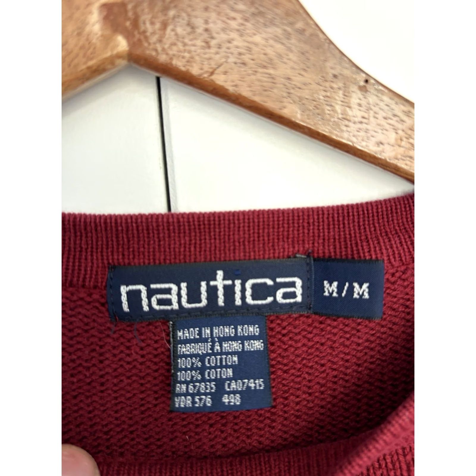 Nautica VINTAGE Nautica Sweater Mens Red Plaid Knit Crew Neck Long Sleeve Pullover 90s Medium Regular Man Mens Size US M / EU 48-50 / 2 - 5 Thumbnail
