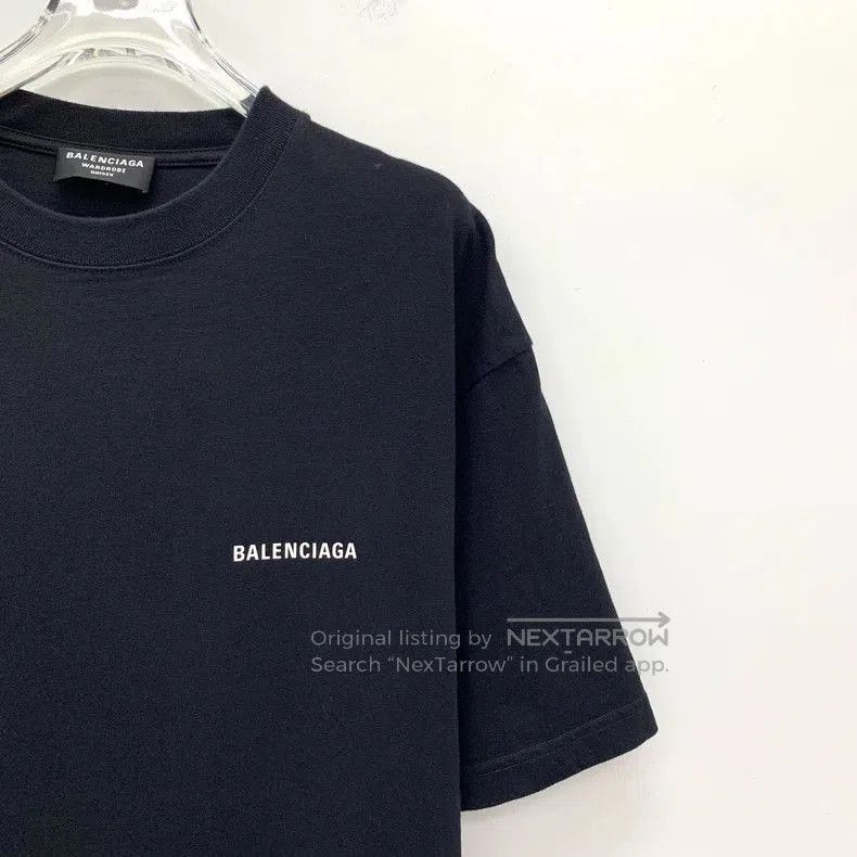 Balenciaga Balenciaga Black Logo Print Cotton T. Size US XS / EU 42 / 0 - 3 Thumbnail