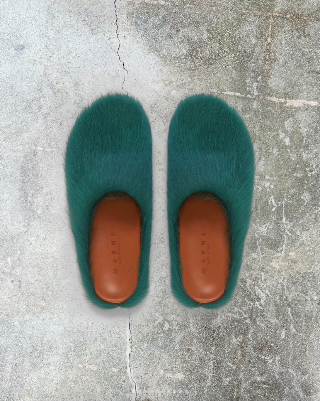 Pre-owned Marni Green Fussbett Sabot Loafers