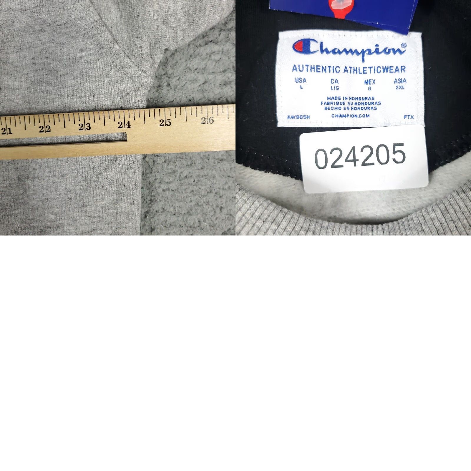 Champion Mens Large Champion Gray Casual Long Sleeve Pullover Sweatshirt Size US L / EU 52-54 / 3 - 8 Thumbnail