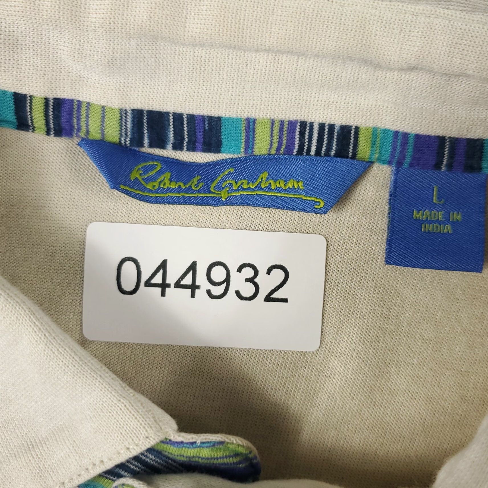 Robert Graham Robert Graham Polo Shirt Mens Large Beige Casual Short Sleeve Activewear Size US L / EU 52-54 / 3 - 6 Thumbnail
