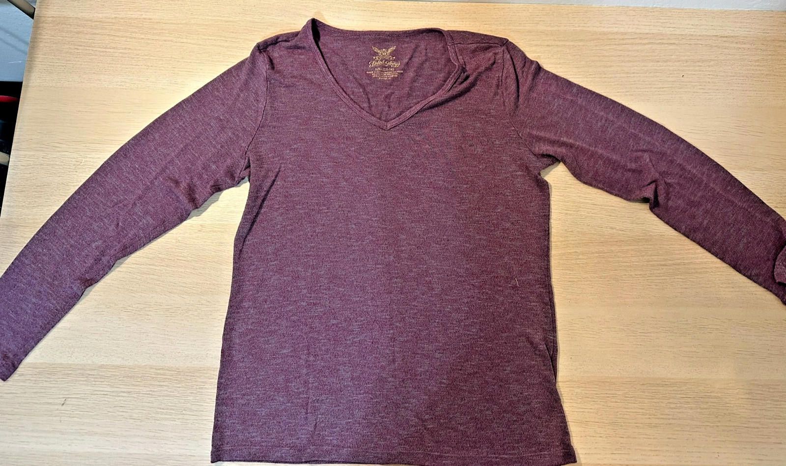 Faded Glory Women’s Long Sleeve V-Neck Blouse – Size Large (12/14) Size L / US 10 / IT 46 - 1 Thumbnail