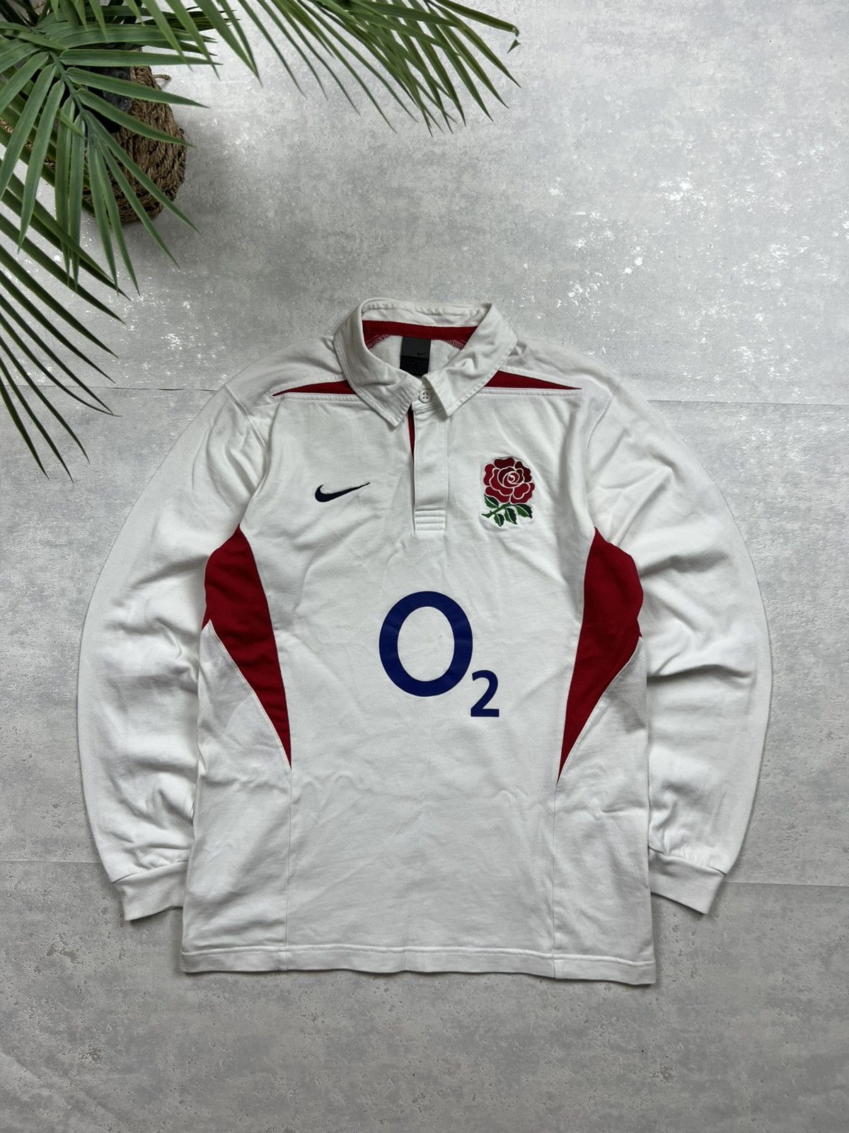 Nike 90s Nike England Vintage Y2K Rugby Longsleeve Retro Polo Size US L / EU 52-54 / 3 - 1 Thumbnail