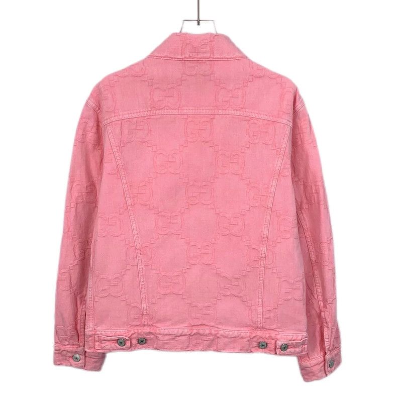 Gucci Gucci Size 36 Pink logo jacquad full printed cotton lapel Size US XXS / EU 40 - 2 Thumbnail