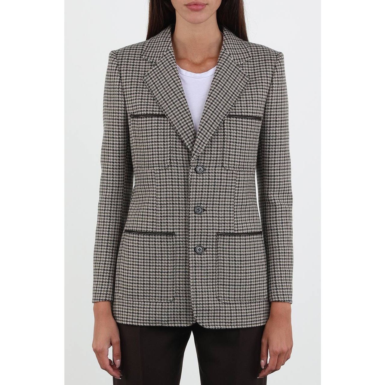 Saint Laurent Paris Saint Laurent Four Pocket Houndstooth Wool Blazer Sz.38 Size S / US 4 / IT 40 - 3 Thumbnail