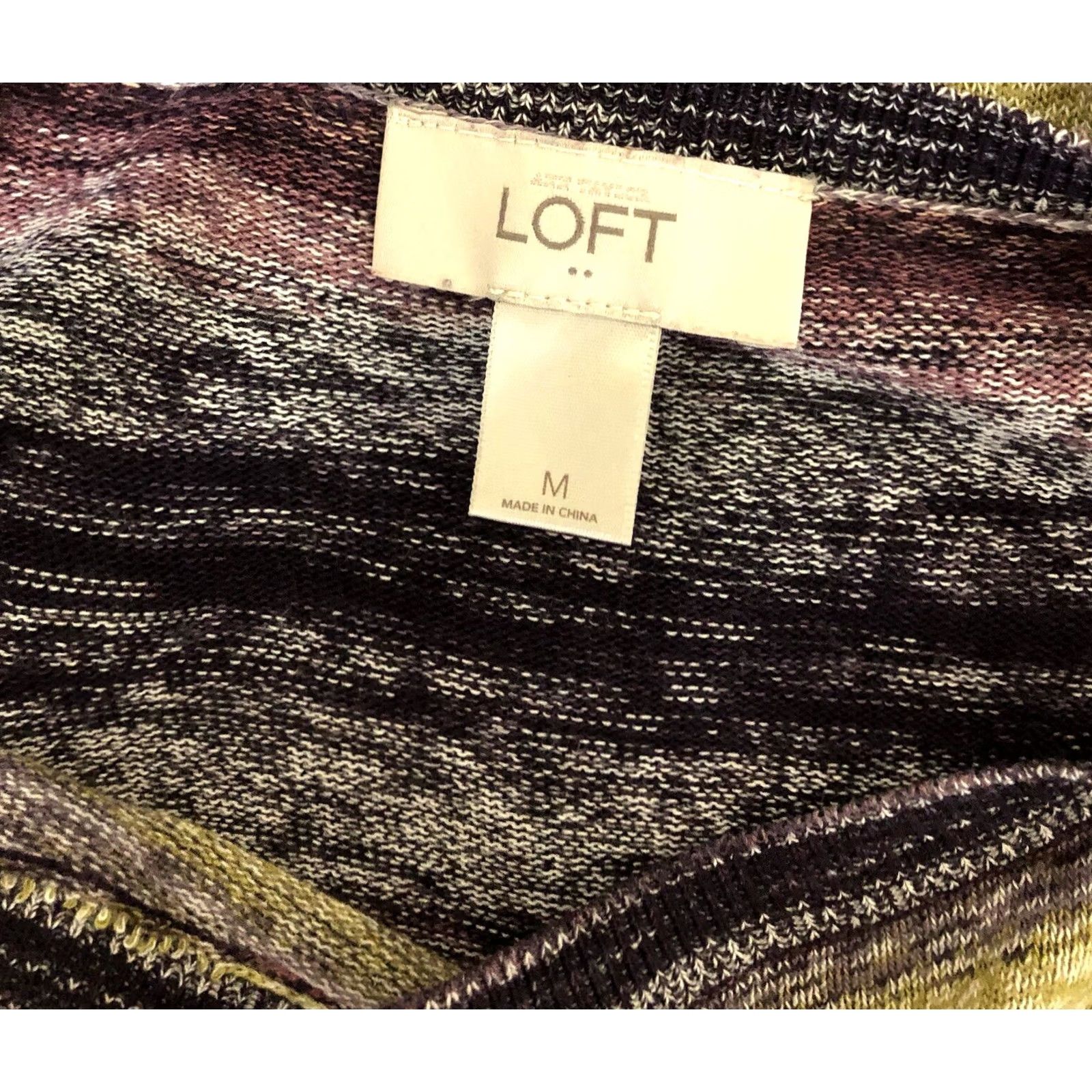 Ann Taylor Ann Taylor Knit Top M Purple Green Geometric Long Sleeve Hippie Bohemian Blouse Women Jersey Knit Collection 90s Retro Casual Size M / US 6-8 / IT 42-44 - 4 Thumbnail
