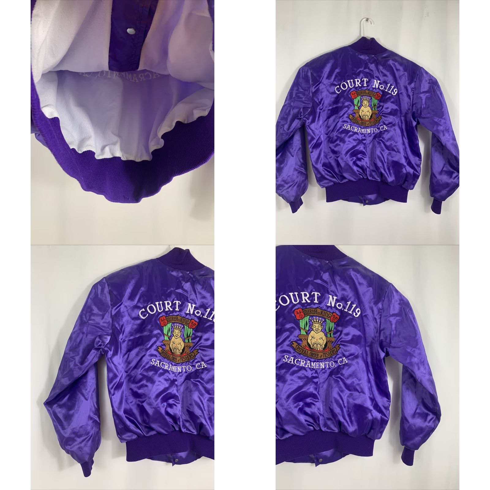Vintage VINTAGE Rennoc Bomber Jacket Purple Royal Court of Jesters Sacramento CA L Hip Hop Mens Large Size US L / EU 52-54 / 3 - 8 Thumbnail