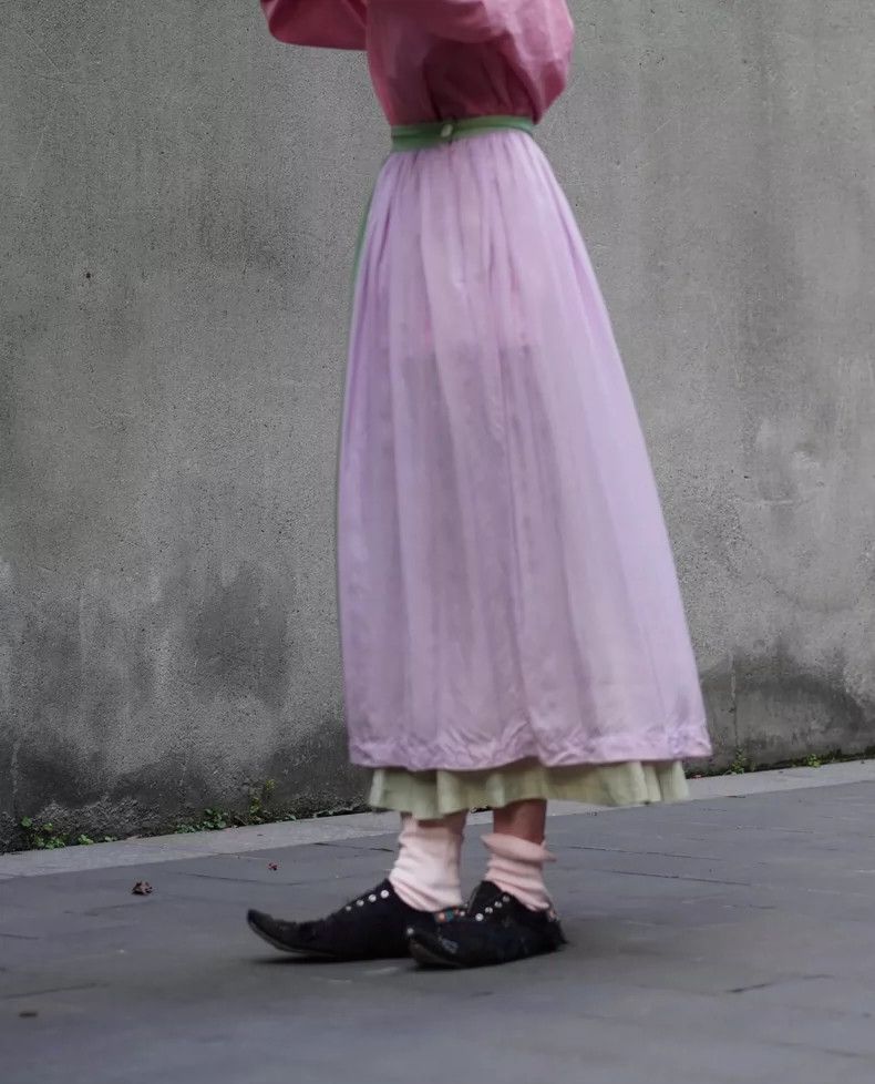 Comme des Garcons Comme des Garcons size M Pink and blue color matching silk Size 25" / US 0 / IT 36 - 6 Thumbnail