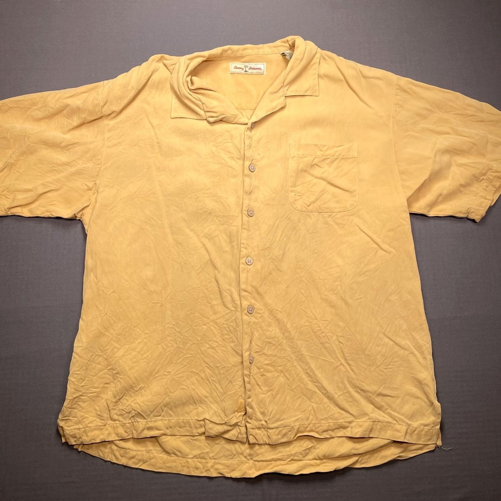 Tommy Bahama Tommy Bahama Shirt Mens XL Yellow Seas The Day Sailboat Silk Hawaiian Aloha Size US XL / EU 56 / 4 - 4 Thumbnail