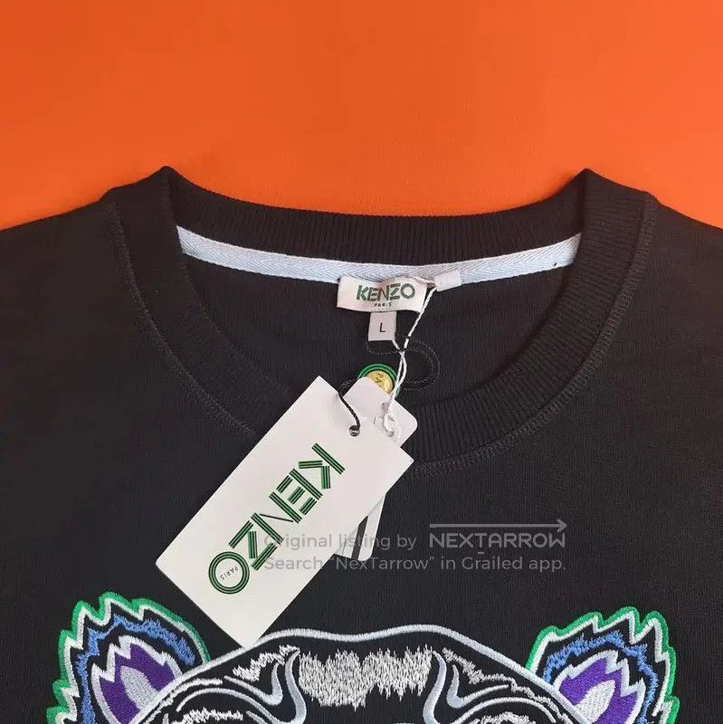 Kenzo KENZO Black Cotton Embroidered Sweatshirt for Women . Size L / US 10 / IT 46 - 4 Thumbnail