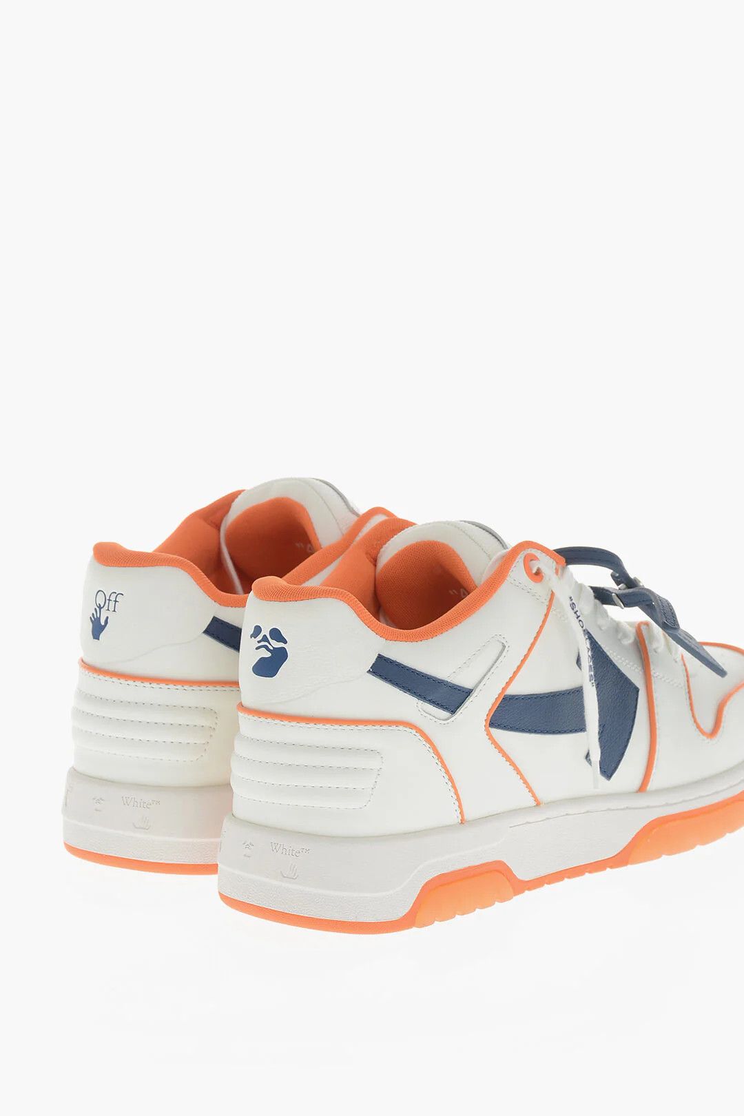 Off-White og1mm0426 Leather Low-Top Sneakers in Orange & White Size US 14 / EU 47 - 2 Thumbnail