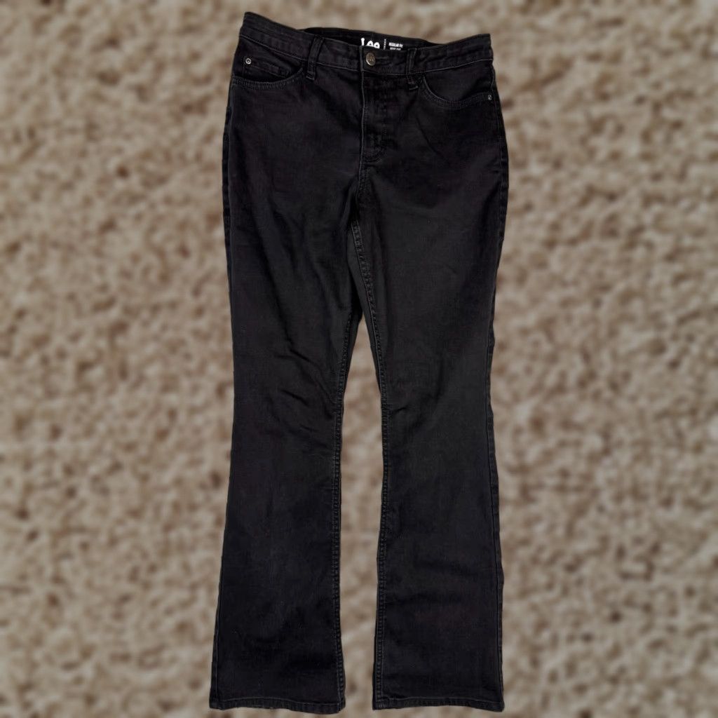Lee Lee Jeans Women 30x31 Black Denim Bootcut Mid Rise Cotton Blend 30 Inseam 31 Pockets Stretch Size 30" / US 8 / IT 44 - 1 Thumbnail