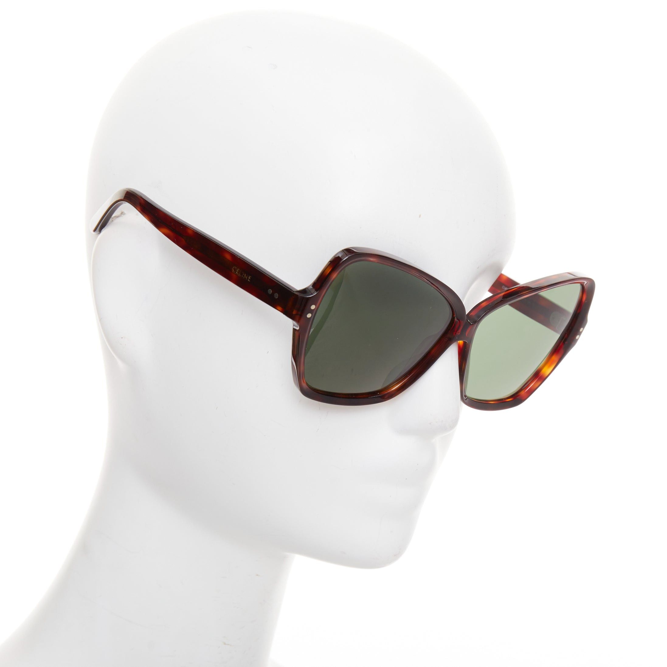 Celine CELINE CL400641 brown tortoise oversized butterfly square sunglasses Size ONE SIZE - 1 Thumbnail
