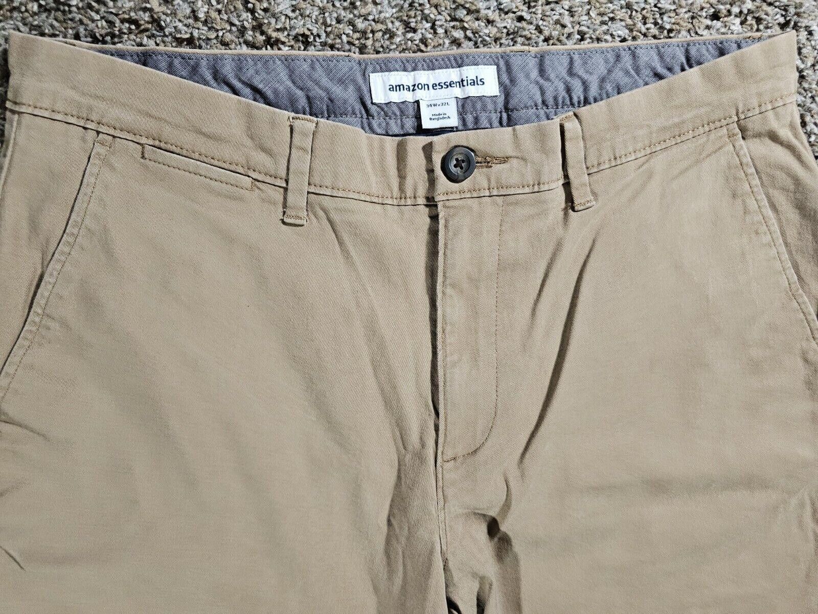 Other Amazon Essentials Mens Classic Fit Stretch Khaki Beige 34x32 Size US 34 / EU 50 - 3 Thumbnail